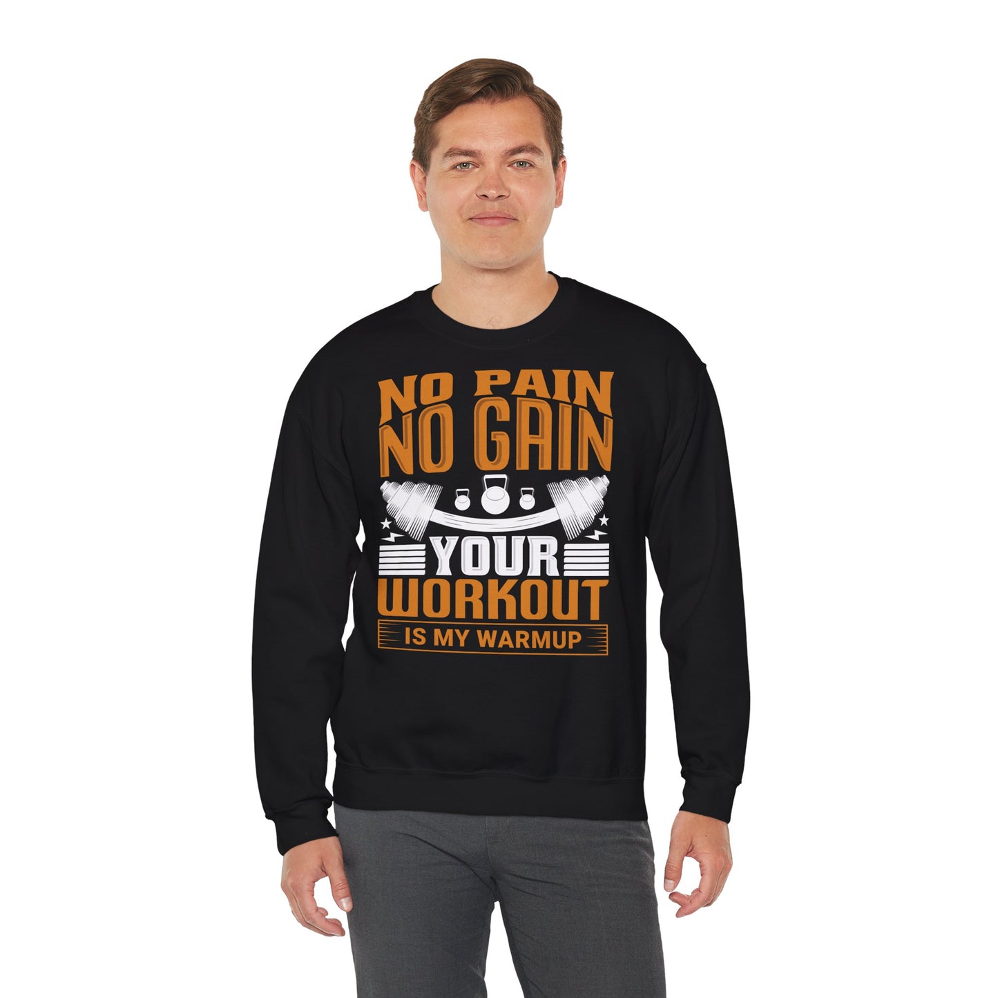 No Pain No Gain Crewneck Sweatshirt | Motivational Fitness Apparel
