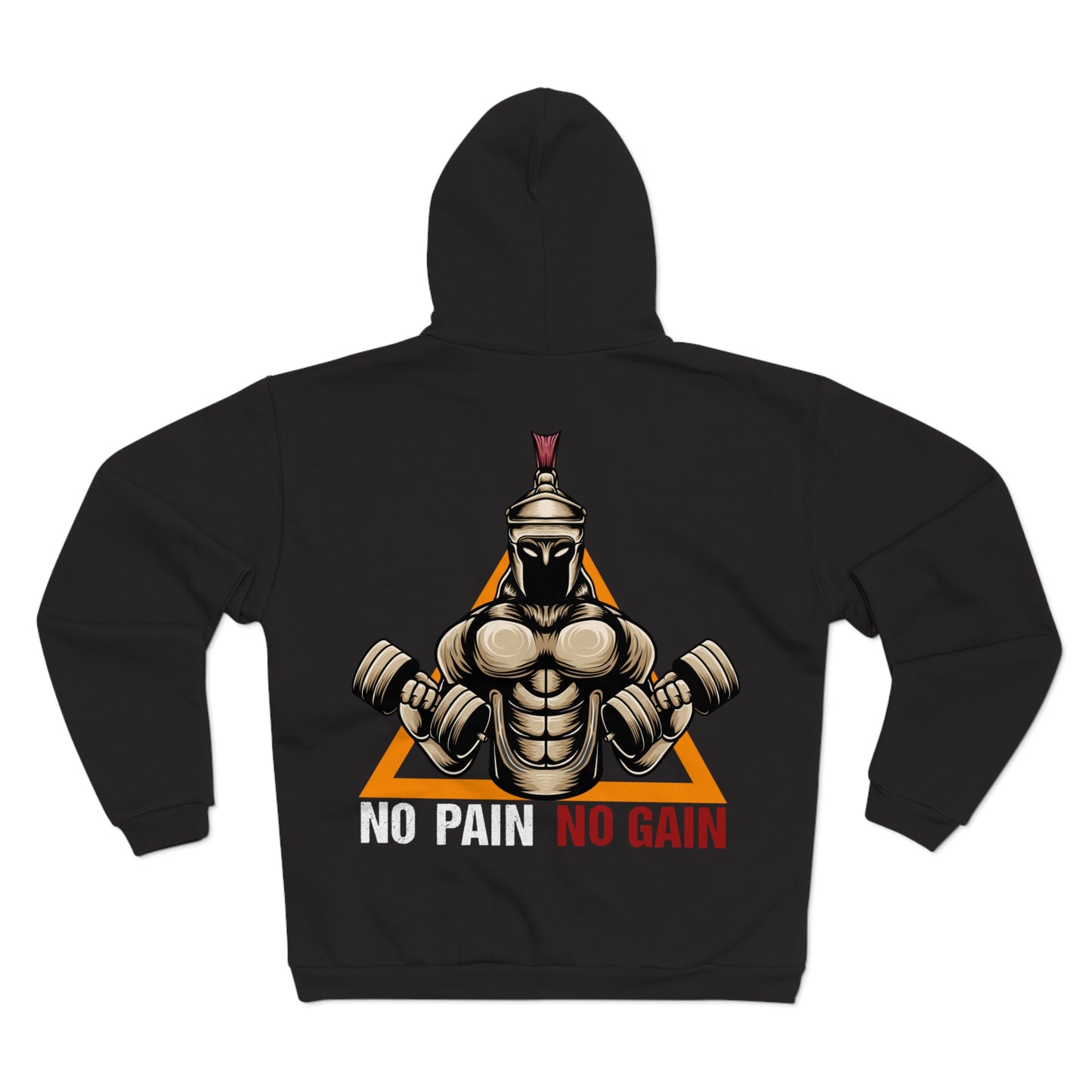 No Pain No Gain Unisex Hooded Zip Sweatshirt - Motivational Gym Apparel
