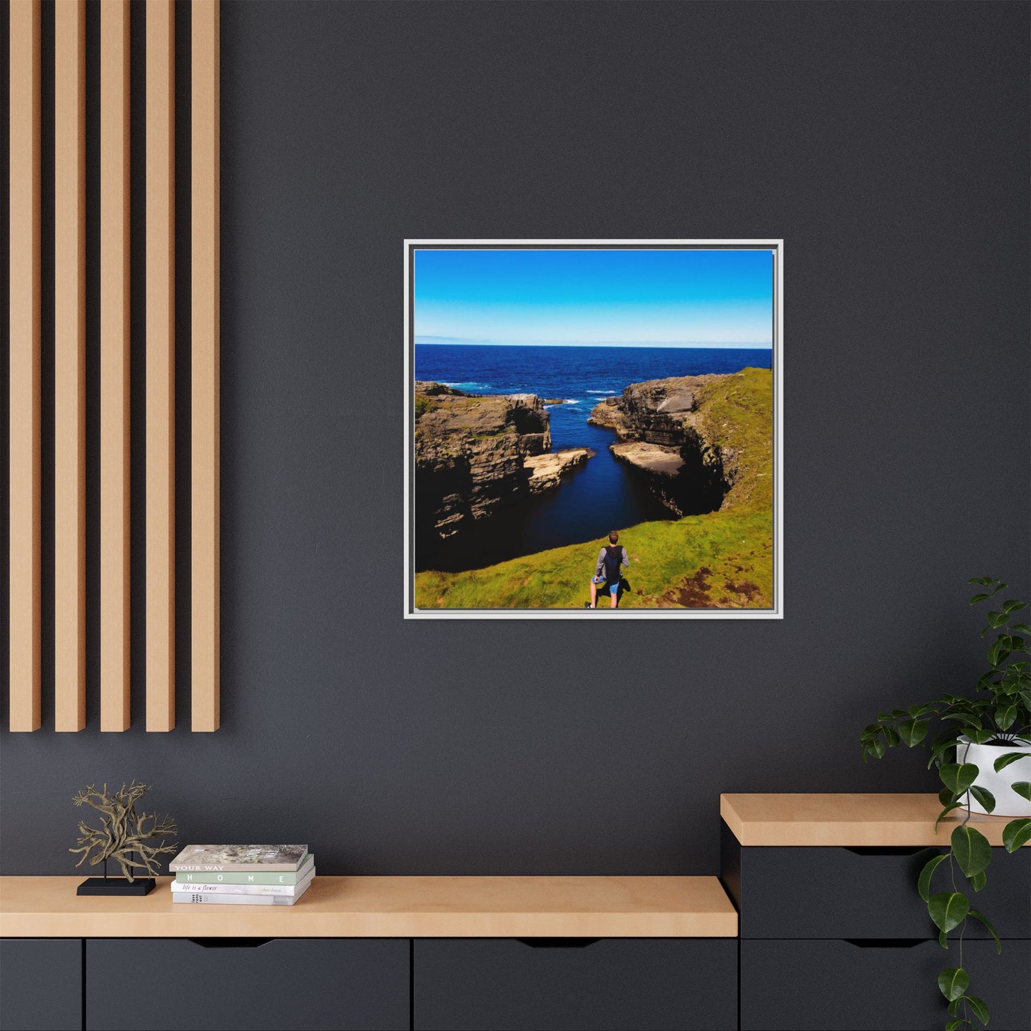 Cliffs Matte Canvas, Framed (Multi-color)