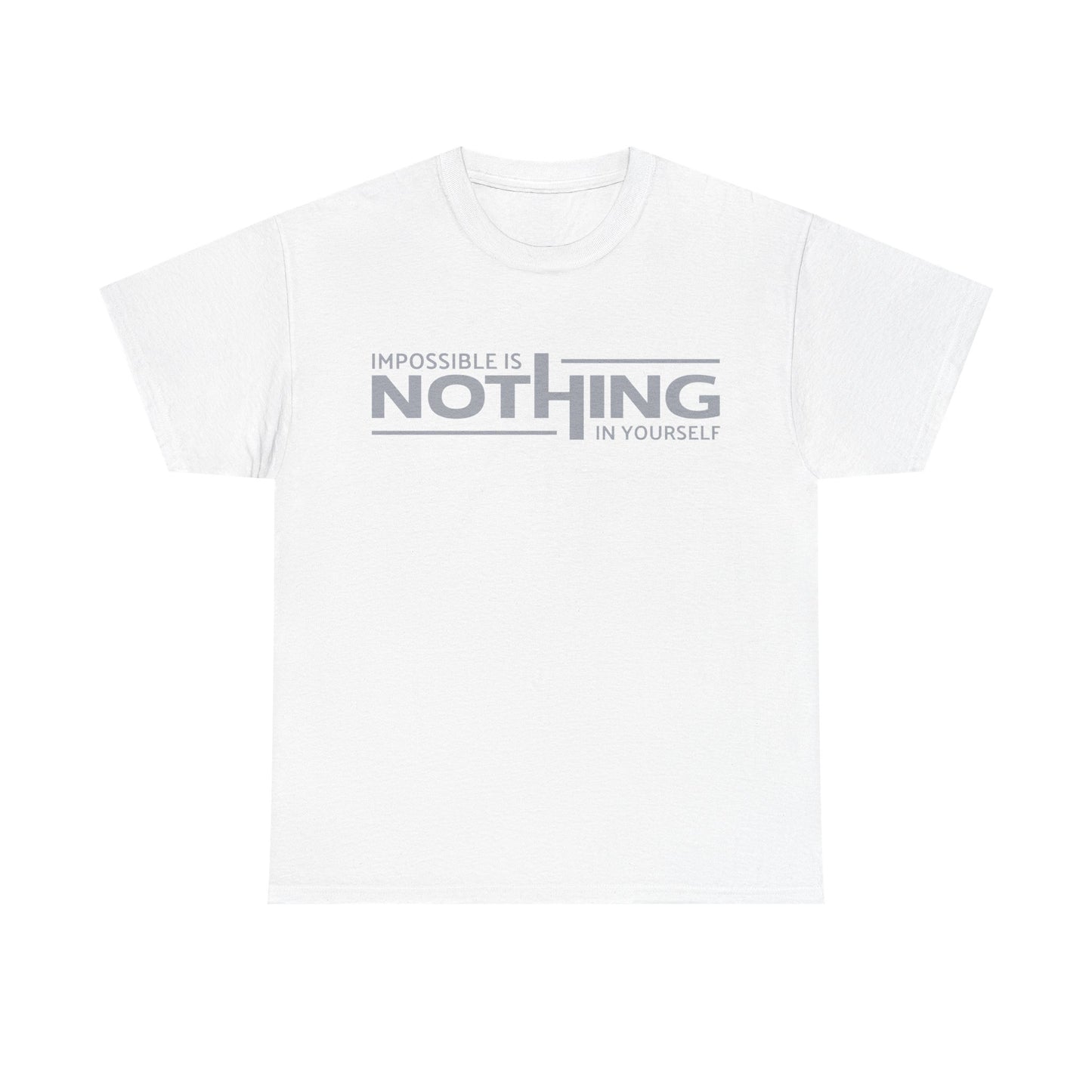 Inspirational Unisex Heavy Cotton Tee - 'Impossible is Nothing'