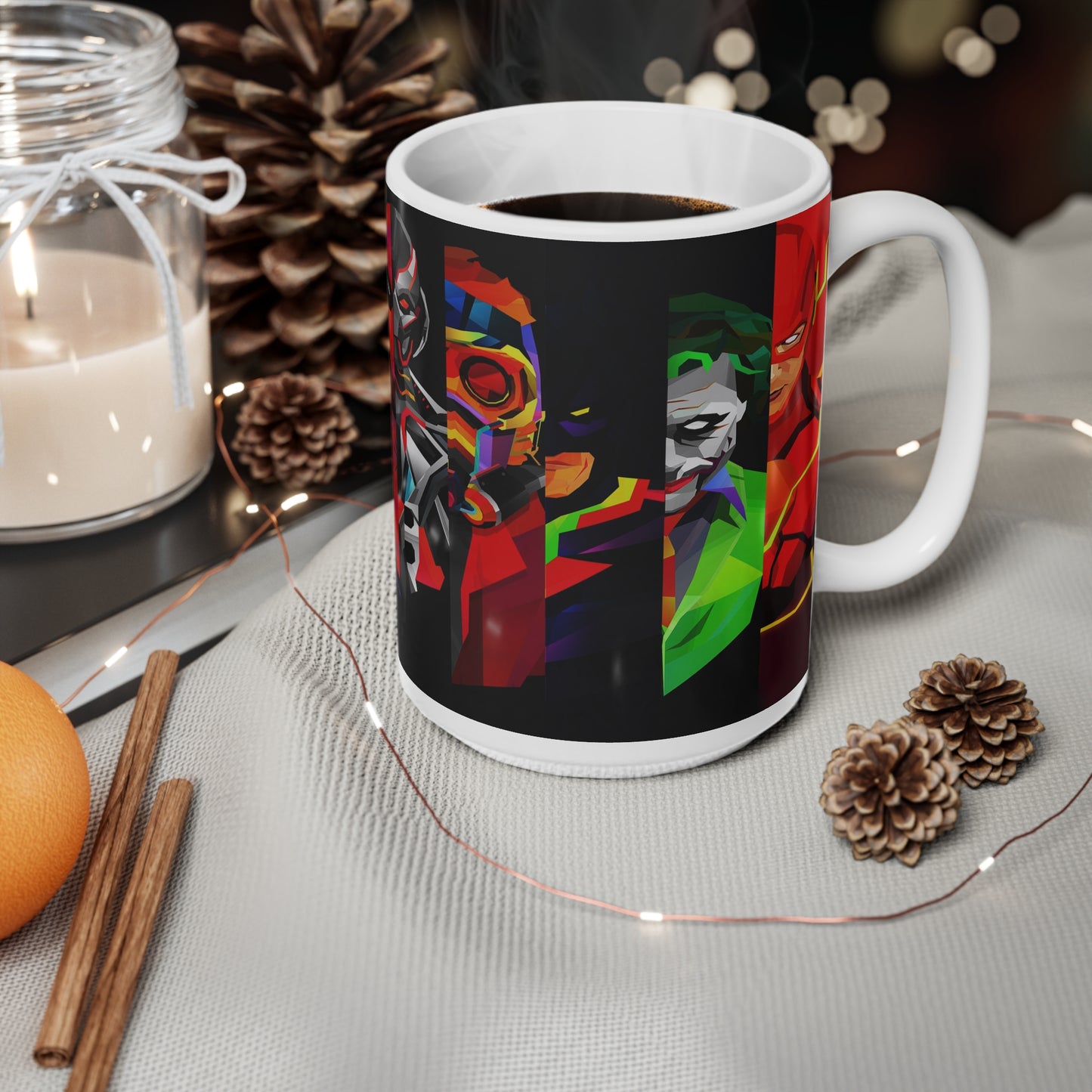 Vibrant Superhero Ceramic Coffee Cups - 11oz & 15oz