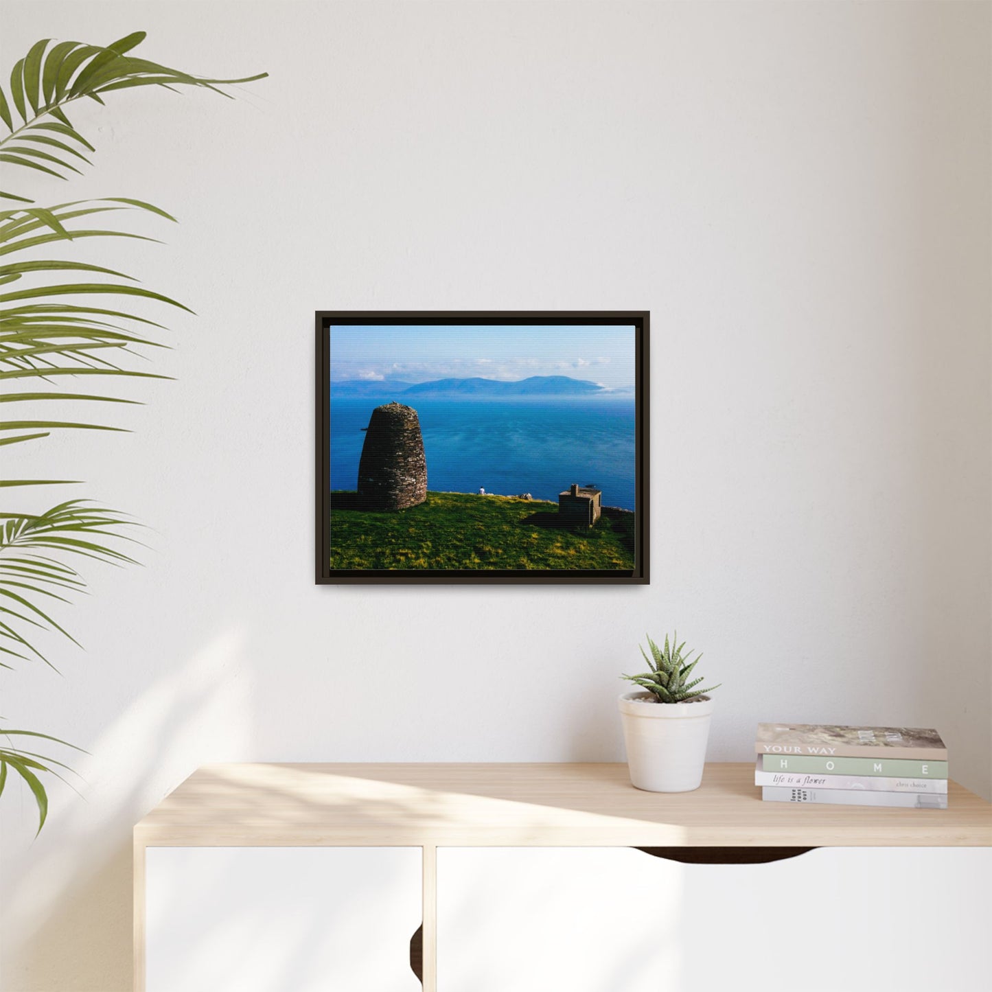 Ask Tower Matte Canvas, Framed (Multi-color)