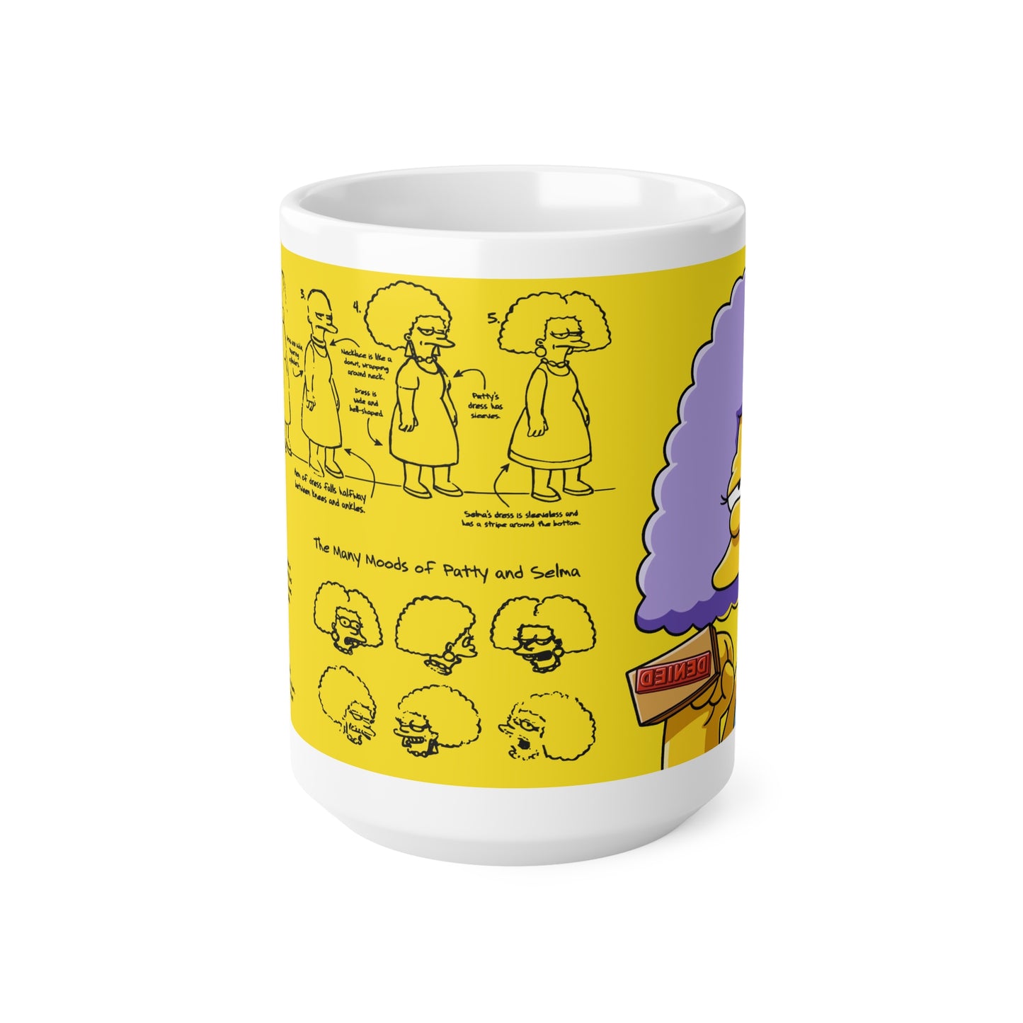 Funny Ceramic Coffee Mug - The Many Moods of Patty and Selma - 11oz & 15oz