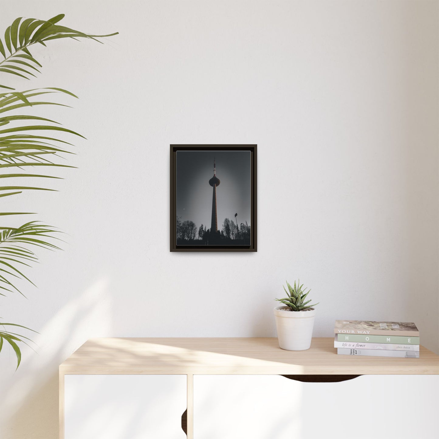 TV Tower Matte Canvas, Framed (Multi-color)