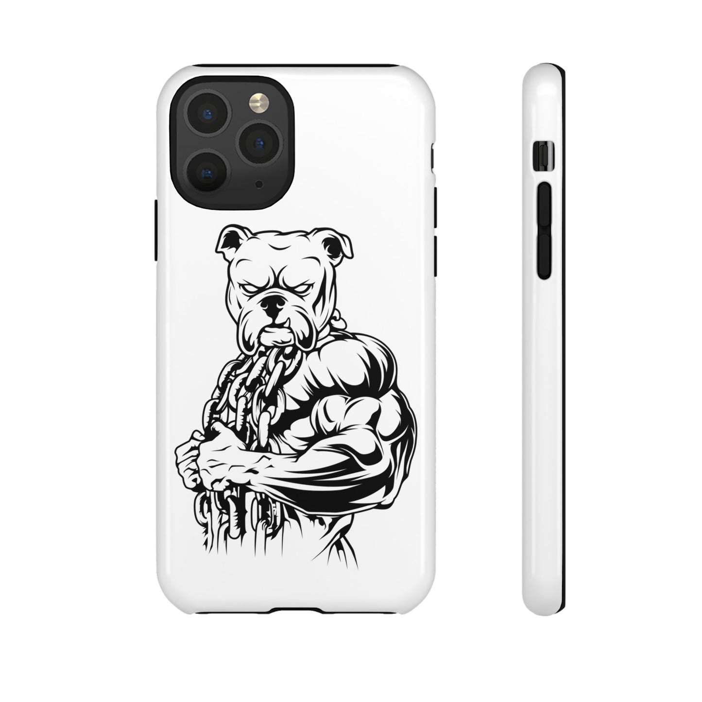 Tough Cases: Strong Bulldog Phone Case - Perfect for Dog Lovers and Fitness Enthusiasts