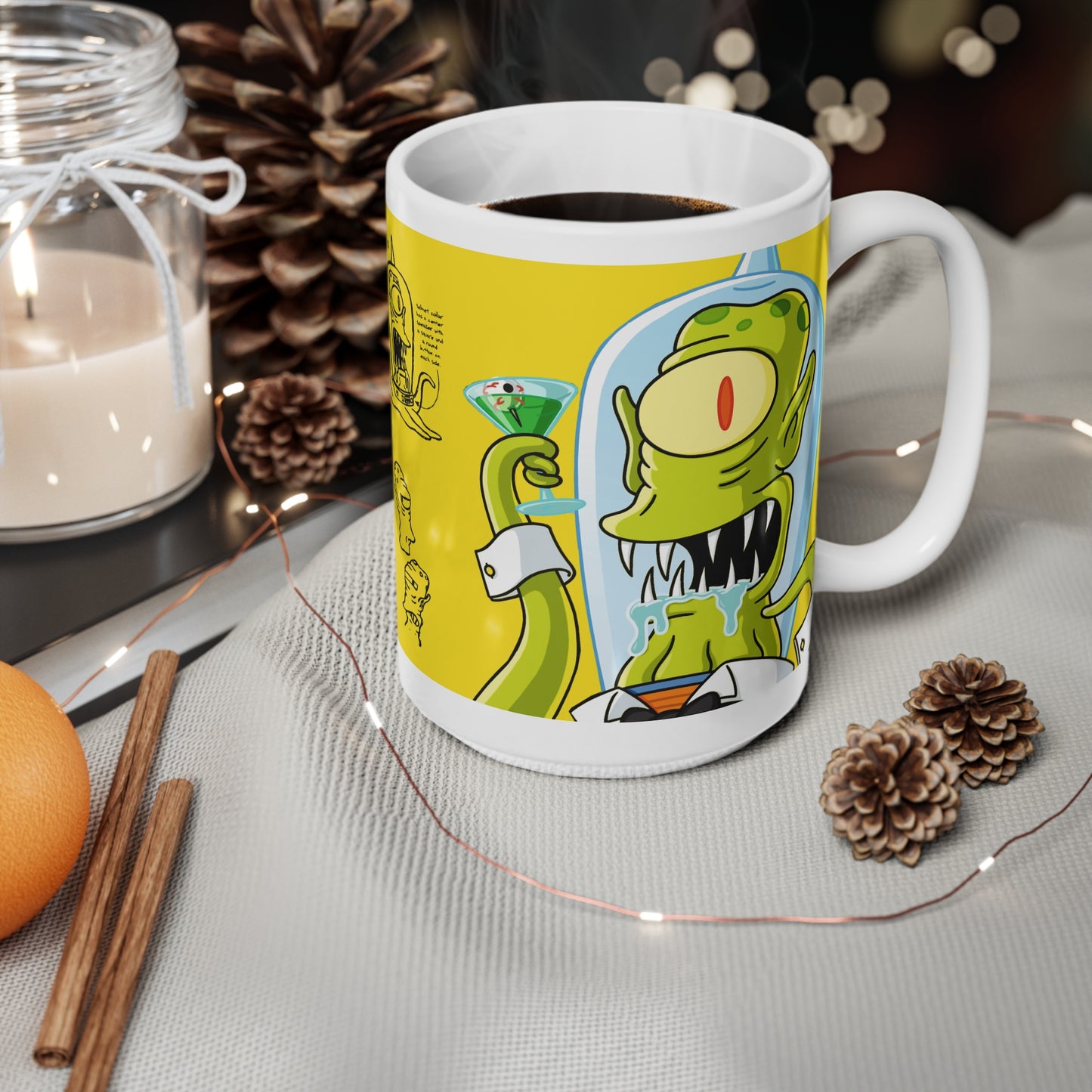 Whimsical Cartoon Ceramic Coffee Mug - Fun Kitchen Decor (11oz & 15oz)