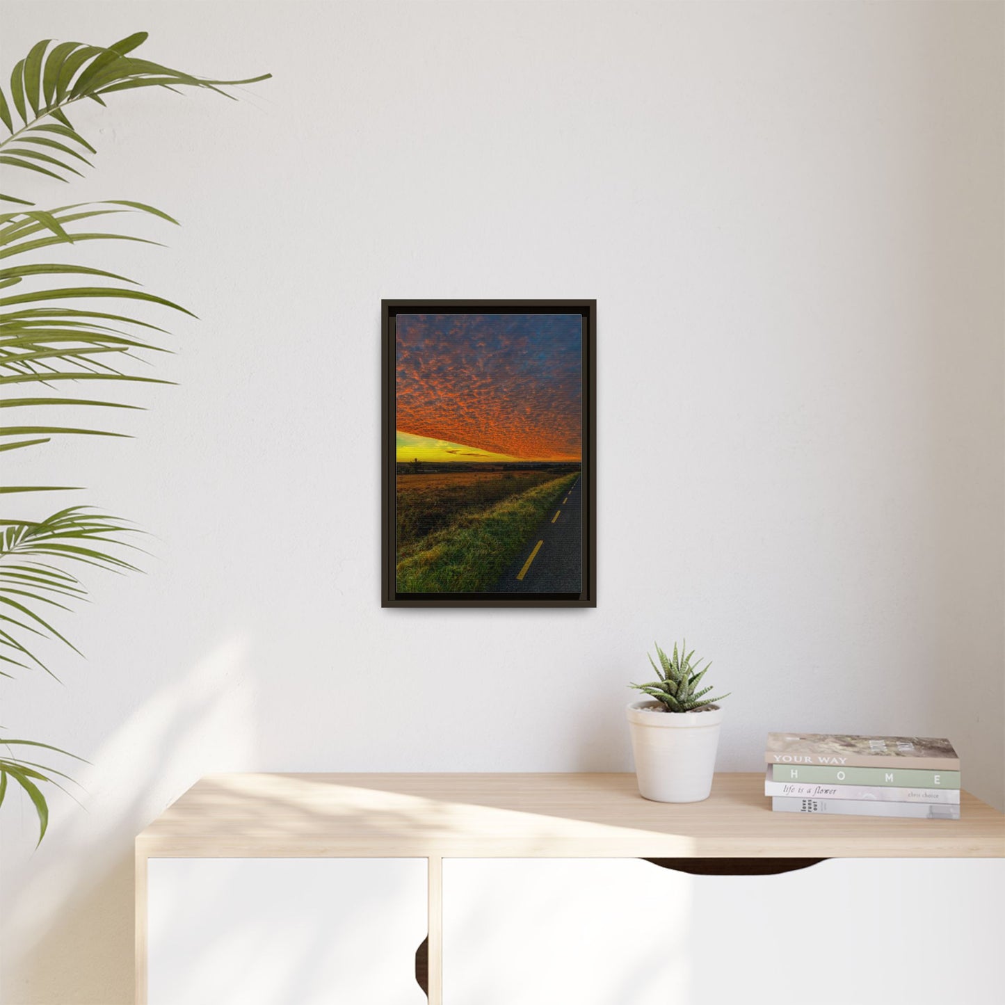 Cloudy Sunset Matte Canvas, Framed (Multi-color)