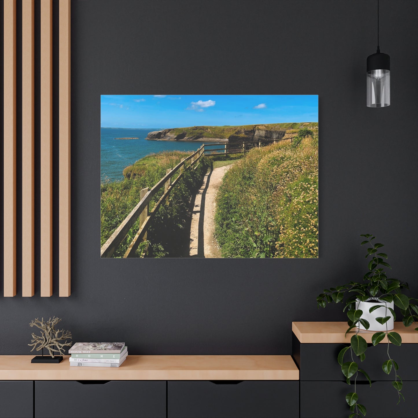 Sunny Walk In Ballybunion Matte Canvas, Stretched, 1.25"