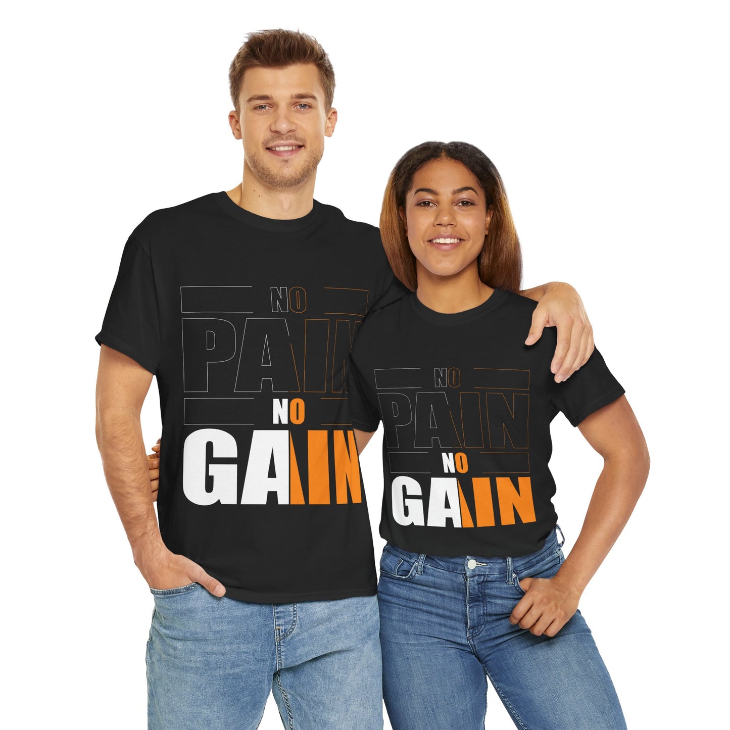 No Pain No Gain Unisex Heavy Cotton Tee - Motivational Workout T-Shirt