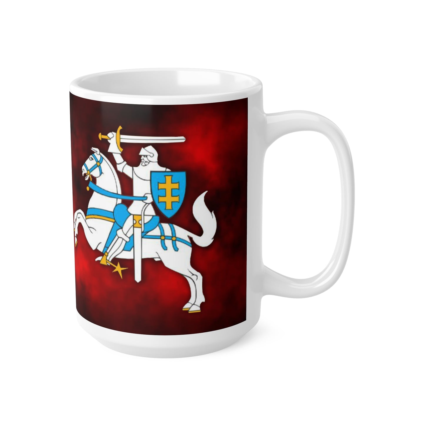 Knight Vytis -Themed Ceramic Coffee Cups - 11oz & 15oz - Perfect for Medieval Fans & Gift Giving