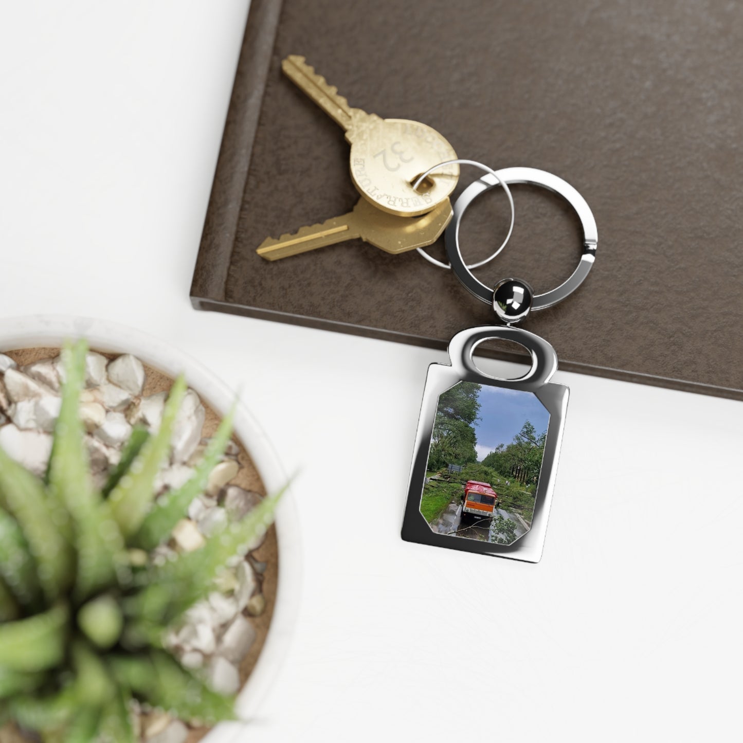 Lucky True Rectangle Photo Keyring