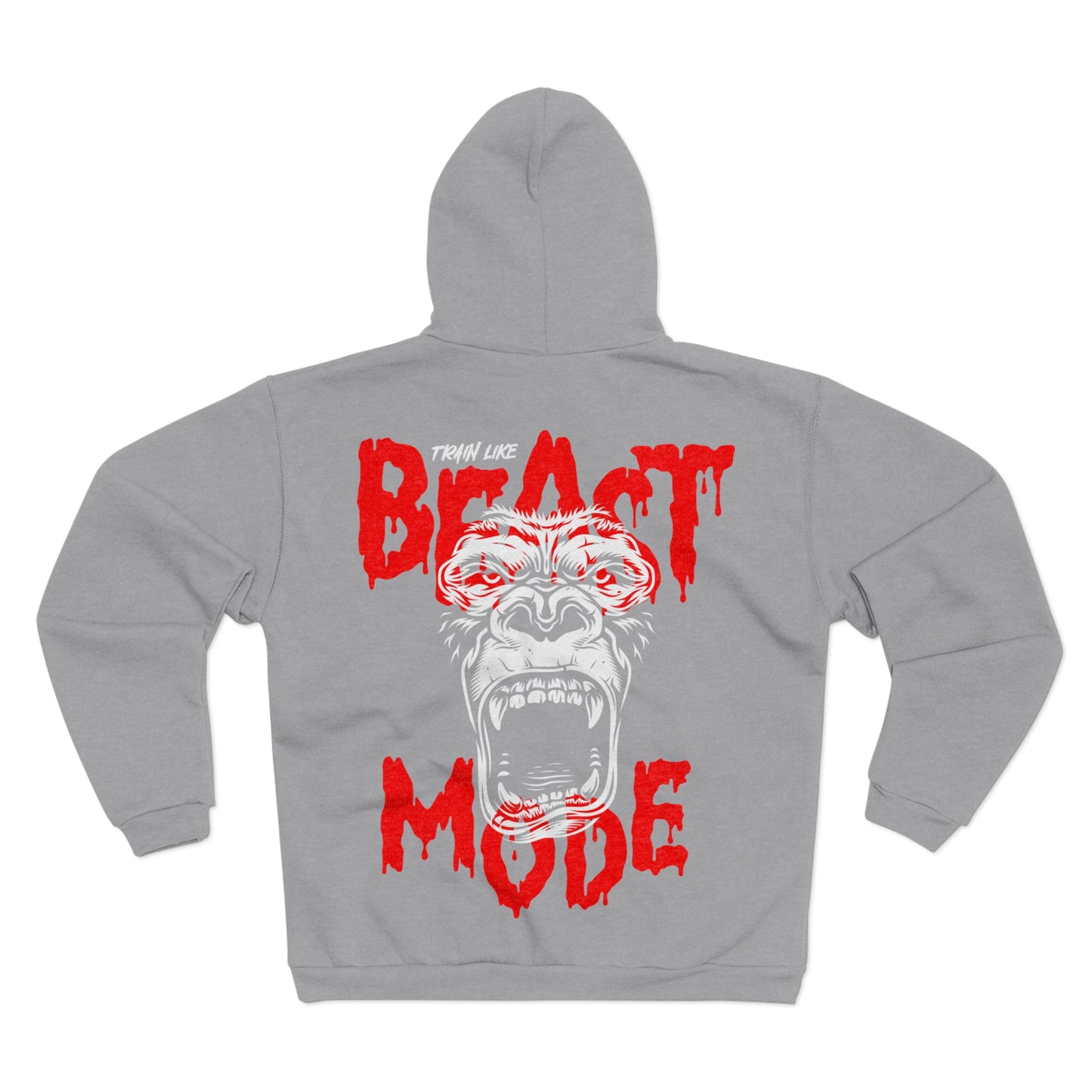 Beast Mode Unisex Hooded Zip Sweatshirt - Bold Gorilla Design for Fitness Enthusiasts