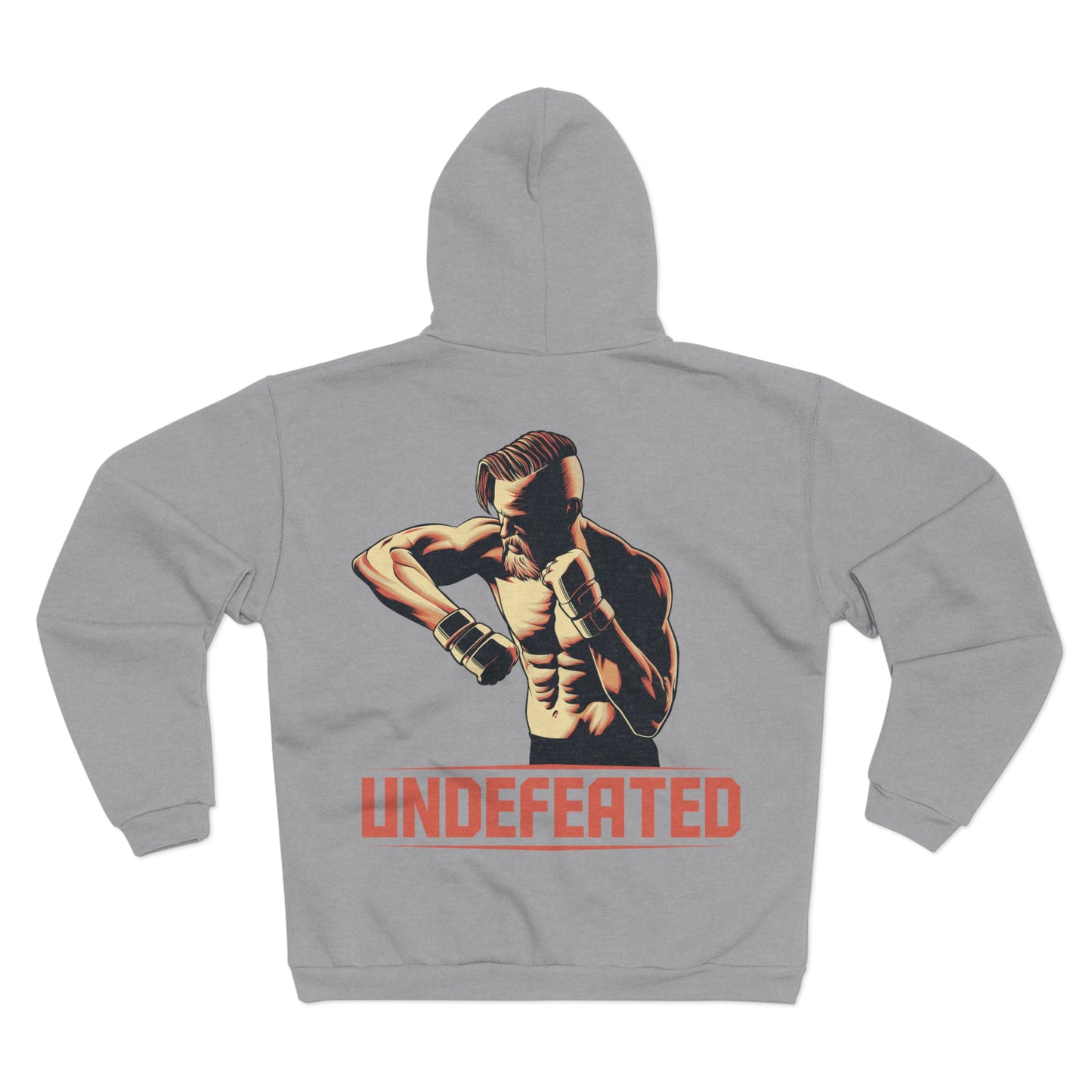 Undefeated Unisex Hooded Zip Sweatshirt - Perfect for Fighters and Casual Wear