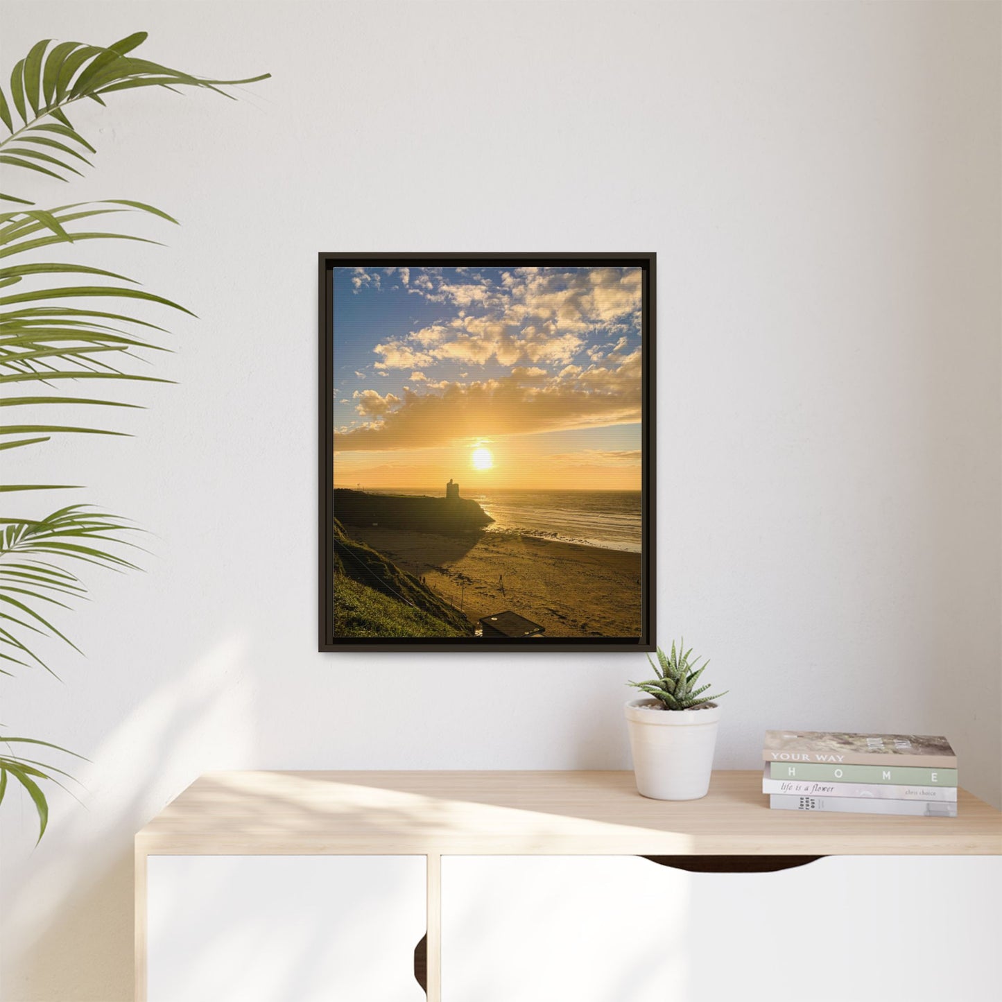 Ballybunion Sunset Castle Matte Canvas, Framed (Multi-color)