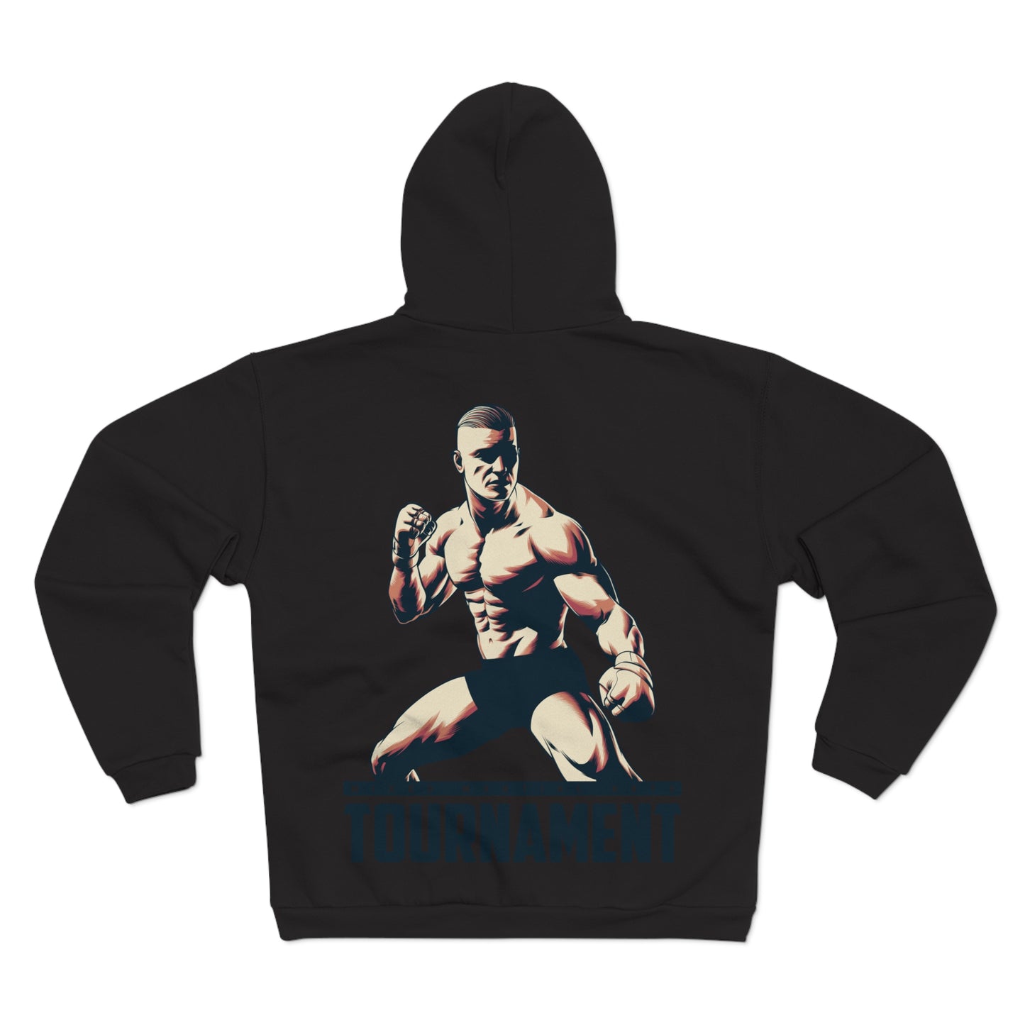 Unisex Hooded Zip Sweatshirt - Motivational Fighter Design for Fitness Enthusiasts