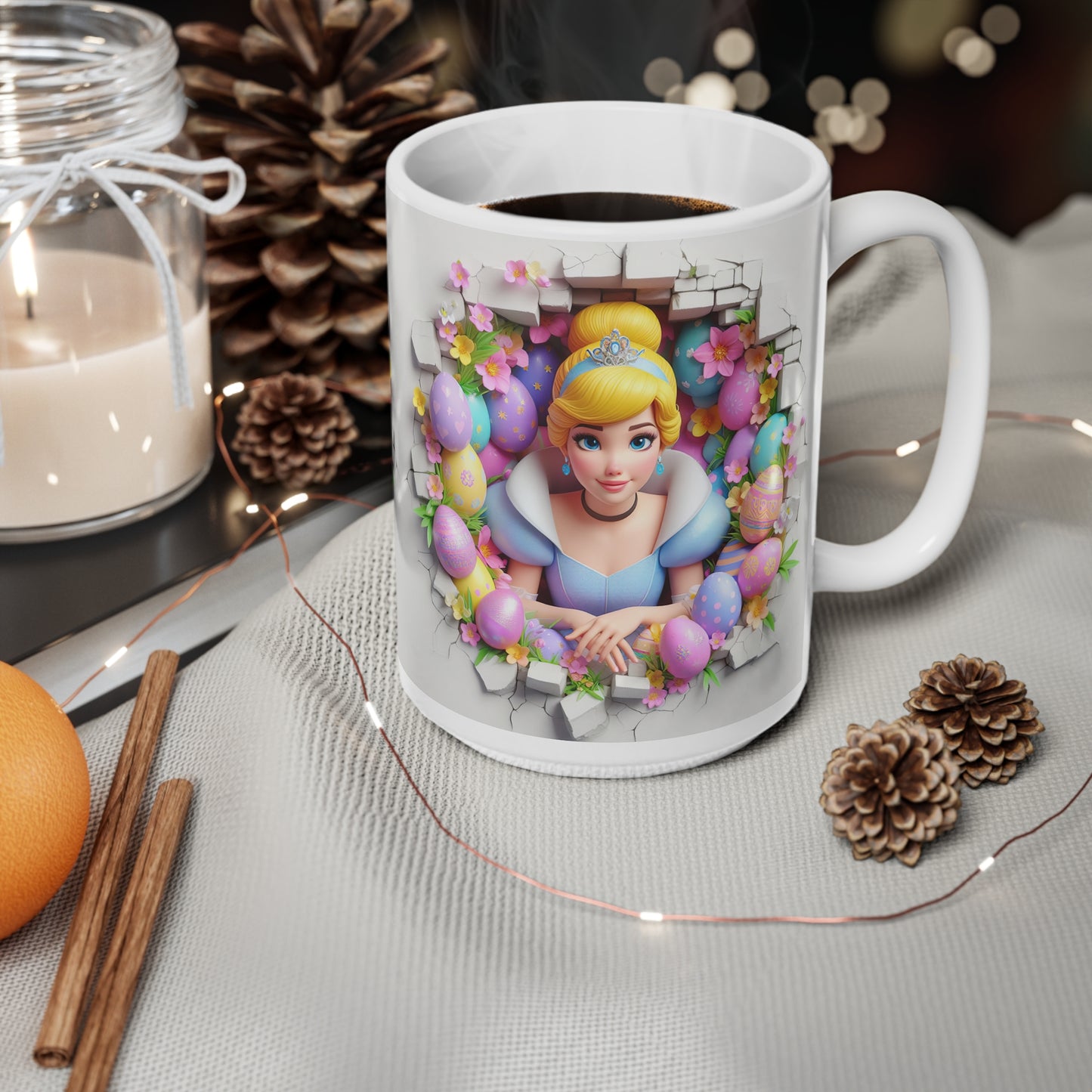 Cinderella Easter Ceramic Coffee Cups - 11oz & 15oz. Perfect for Spring Celebrations!