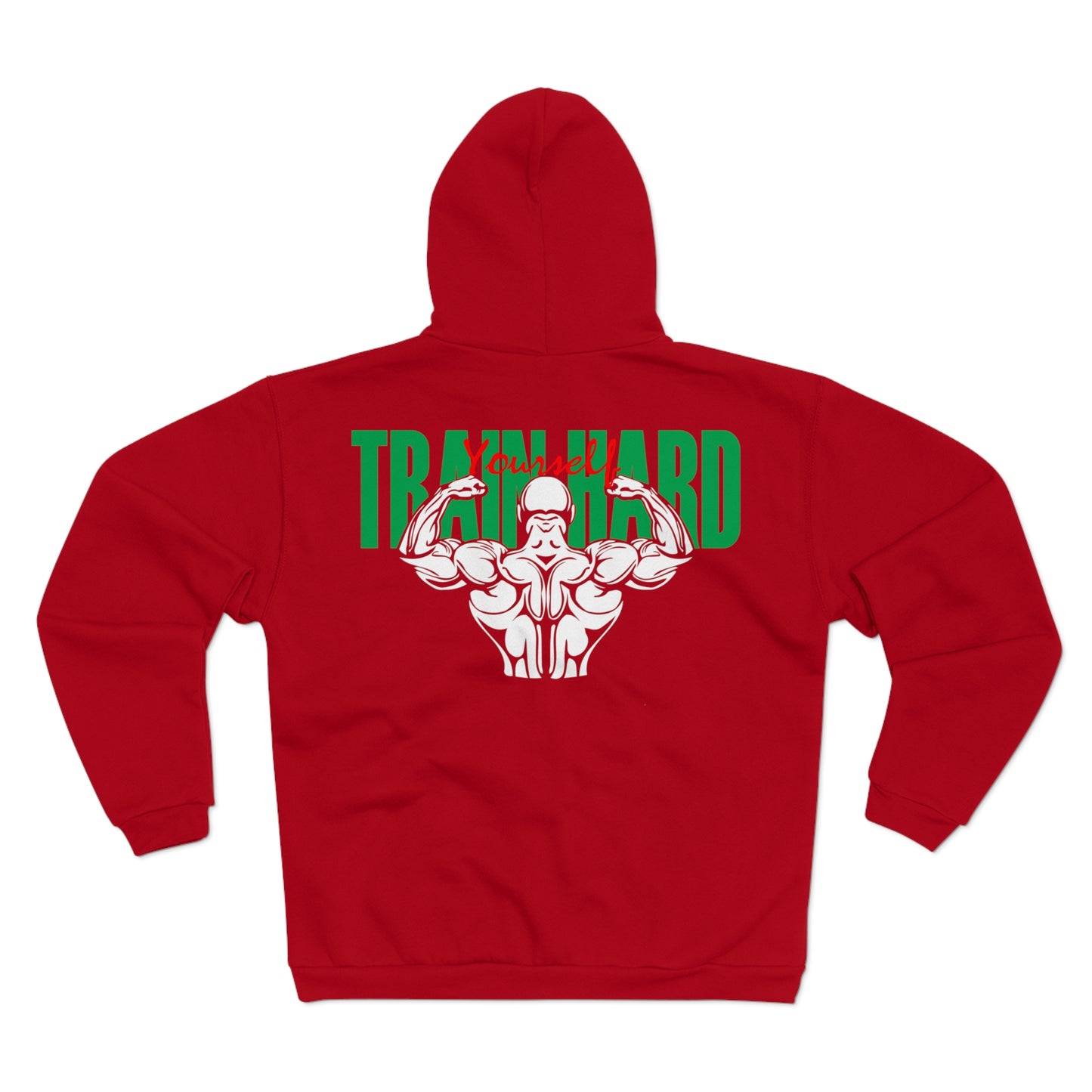 Unisex Zip Sweatshirt - Train Hard Fitness Hoodie with Motivational Design