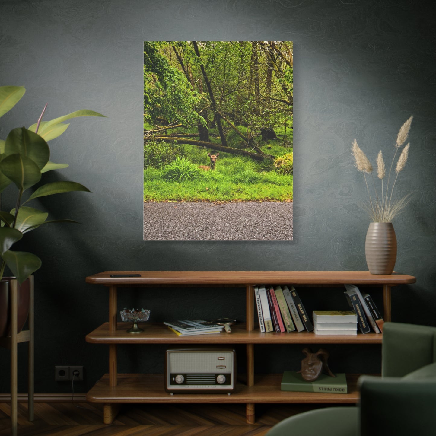 Deer in Ditch Matte Canvas, Stretched, 1.25"
