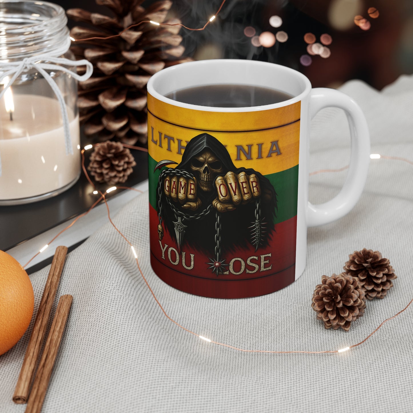 Vintage Lithuanian Game Over Coffee Mug - Grab Your 11oz or 15oz Ceramic Cup