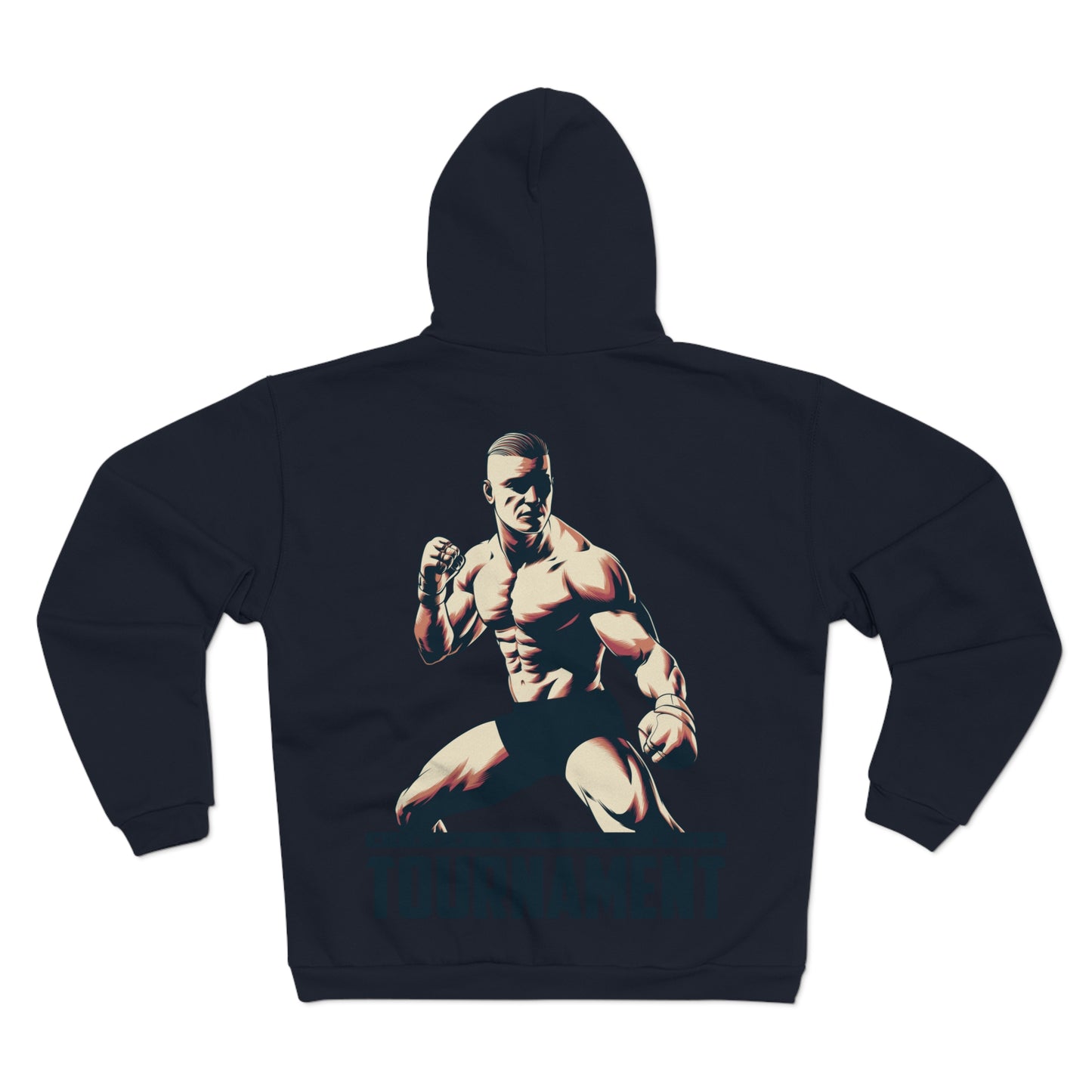 Unisex Hooded Zip Sweatshirt - Motivational Fighter Design for Fitness Enthusiasts
