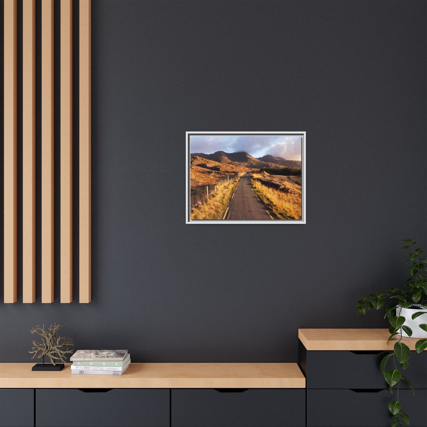 Sunset Road Matte Canvas, Framed (Multi-color)