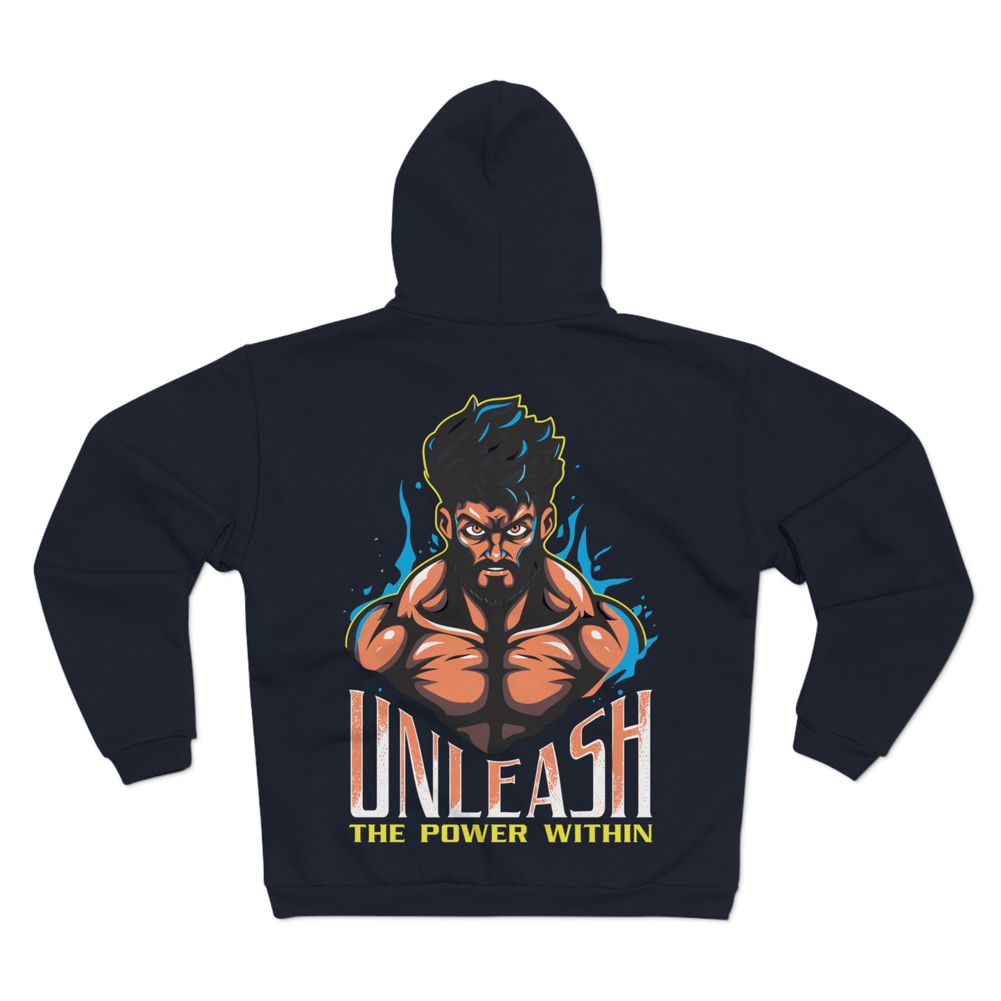 Unisex Hooded Zip Sweatshirt - 'Unleash the Power Within' Graphic Hoodie for Motivation and Inspiration