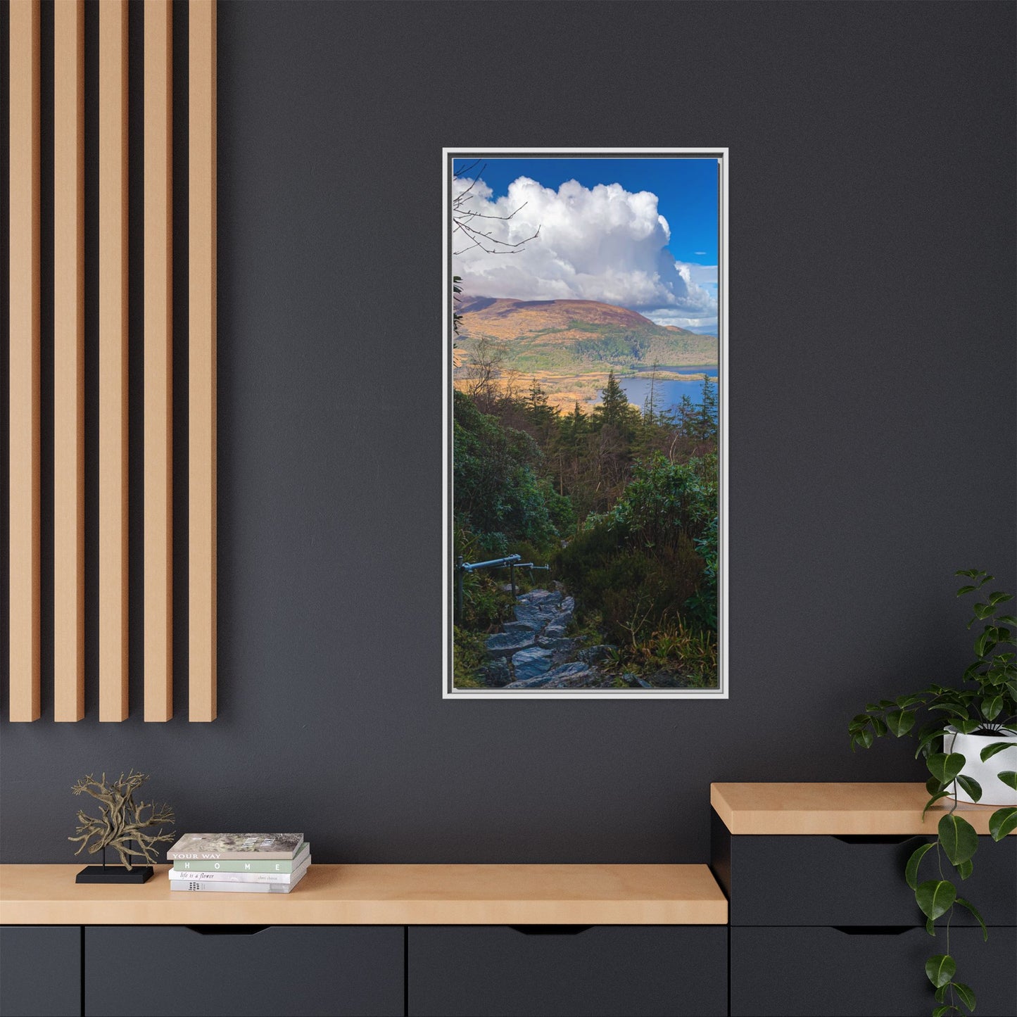 Torc Trail Stairs Matte Canvas, Framed (Multi-color)