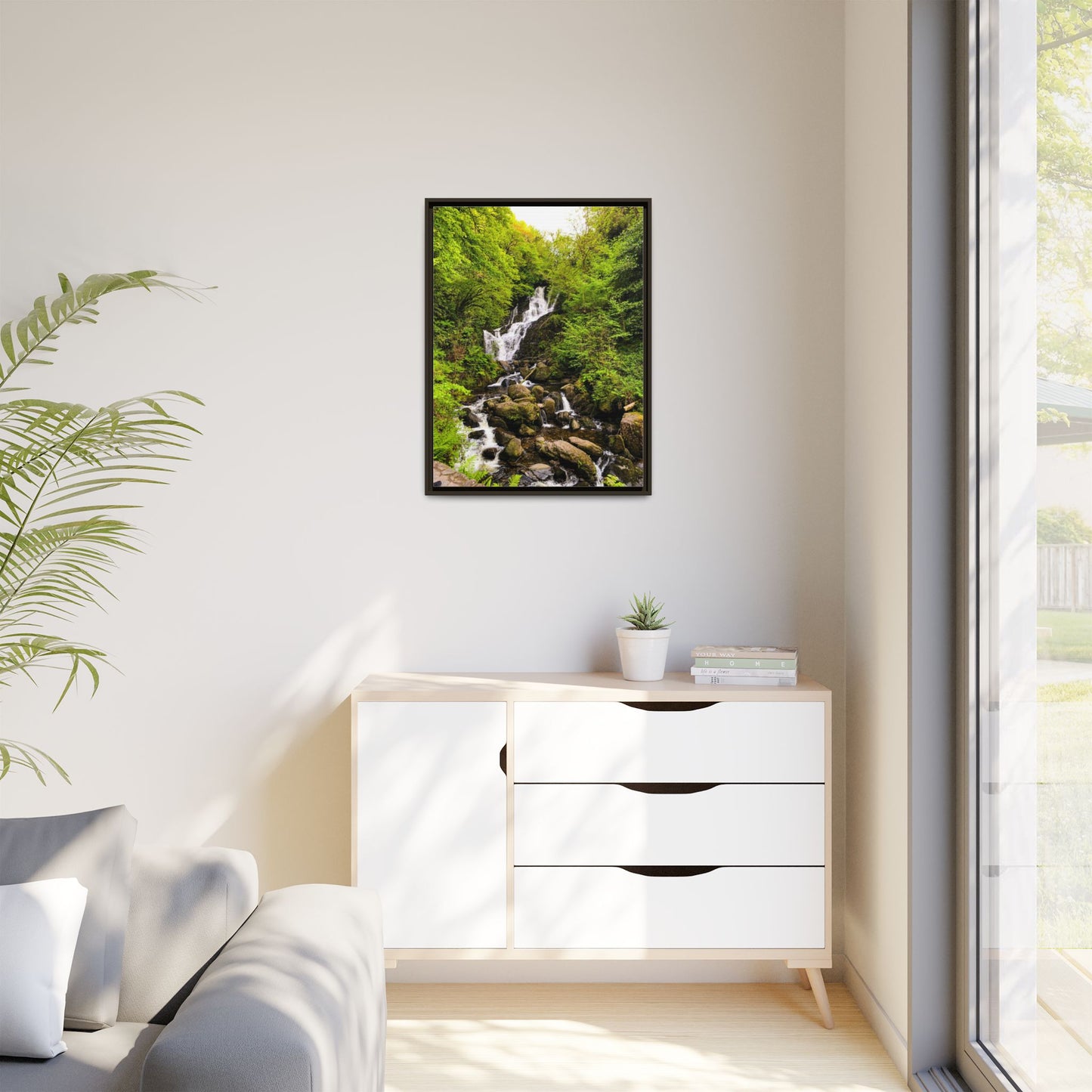 Torc Waterfall Matte Canvas, Framed (Multi-color)