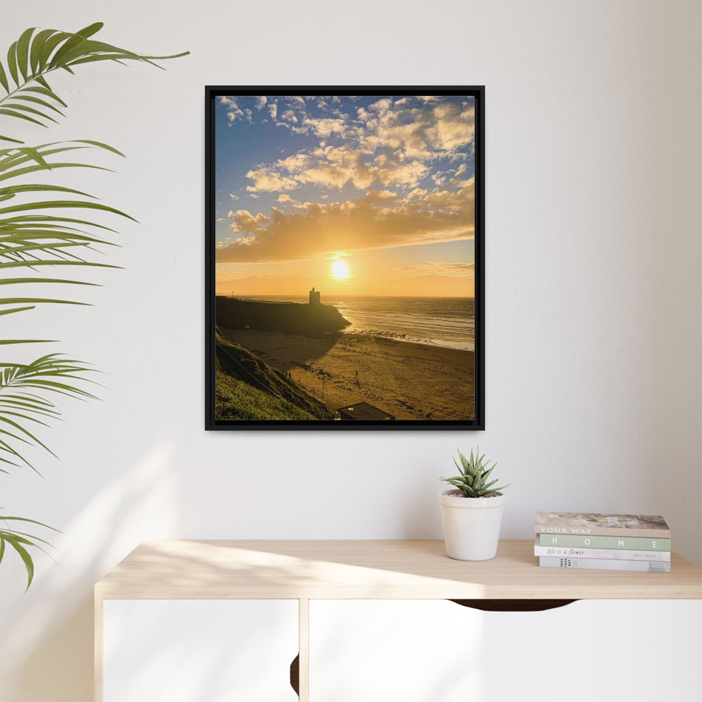 Ballybunion Sunset Castle Matte Canvas, Framed (Multi-color)