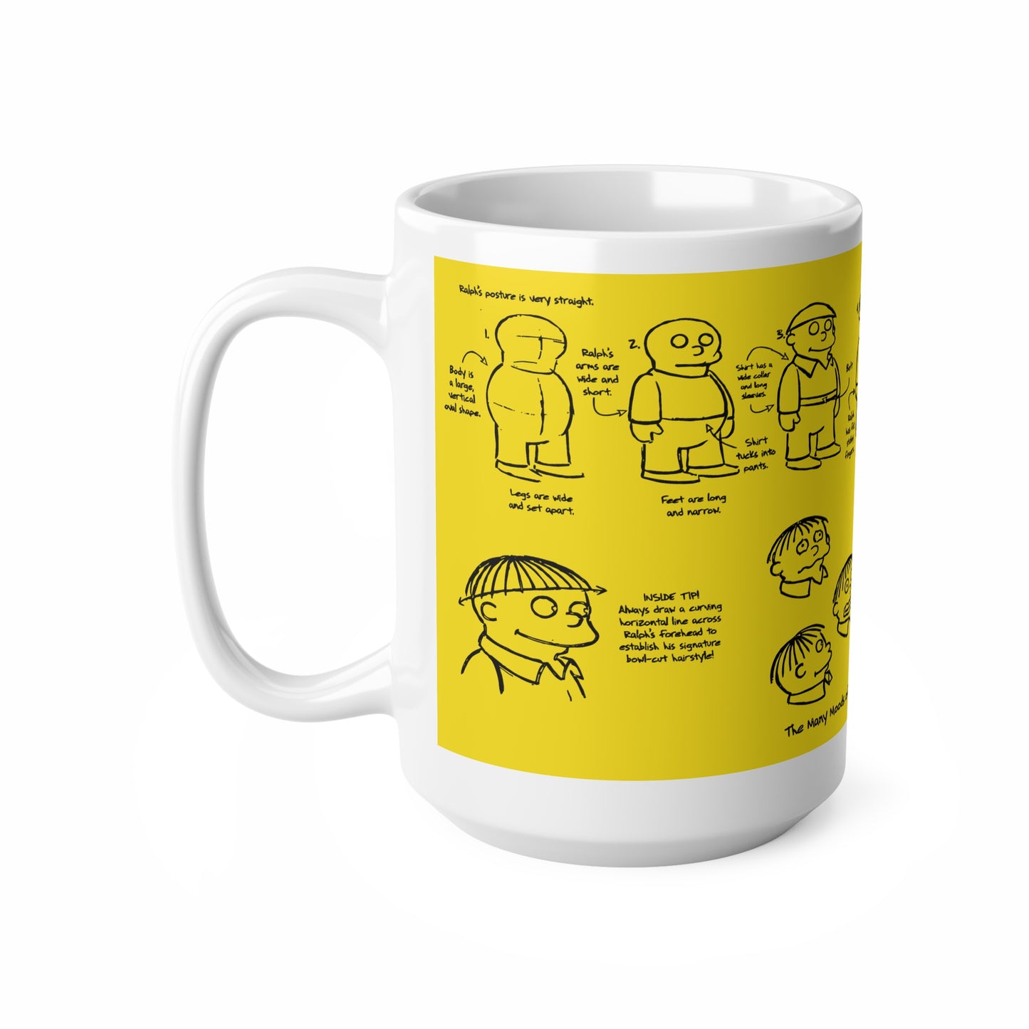 Whimsical Ralph Wiggum Ceramic Coffee Cups – Perfect for Different Moods