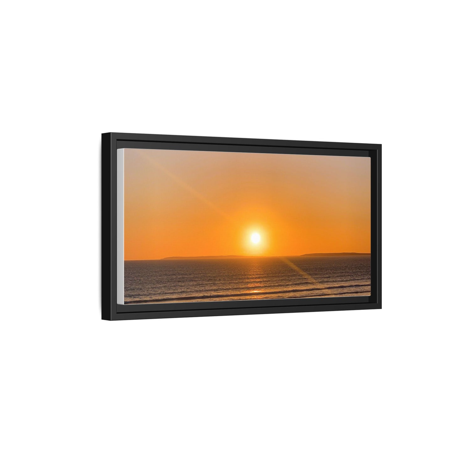 Sunset in Ocean Matte Canvas, Framed (Multi-color)