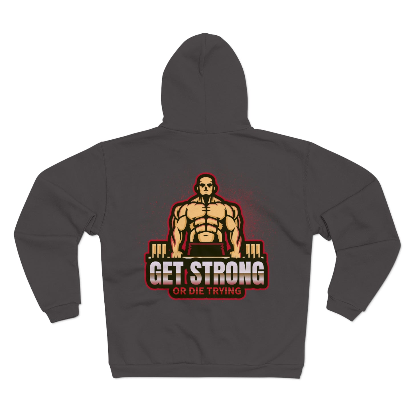 Get Strong Unisex Hooded Zip Sweatshirt - Fitness Motivational Hoodie