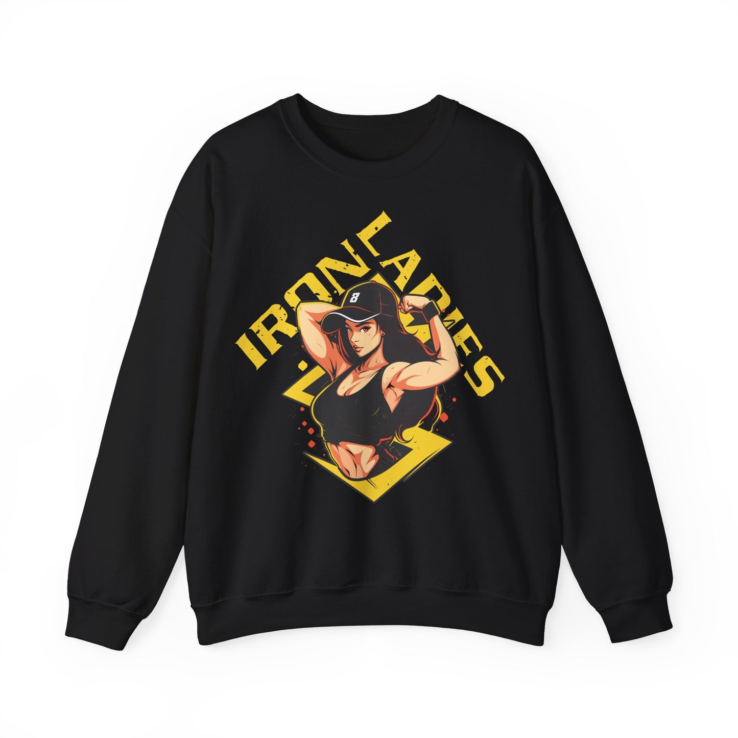 Unisex Heavy Blend™ Crewneck Sweatshirt - Iron Ladies Inspirational Design for Fitness Enthusiasts