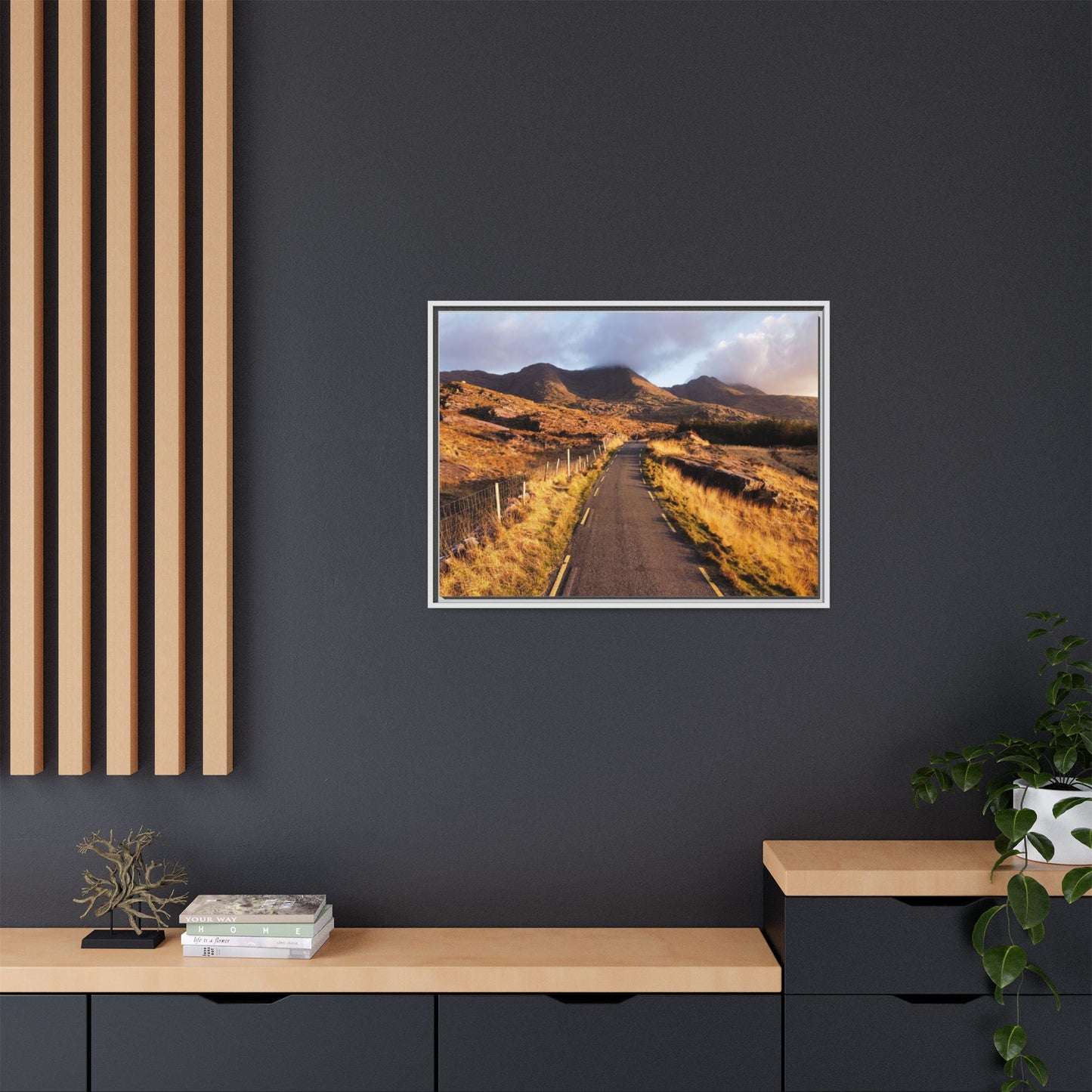 Sunset Road Matte Canvas, Framed (Multi-color)