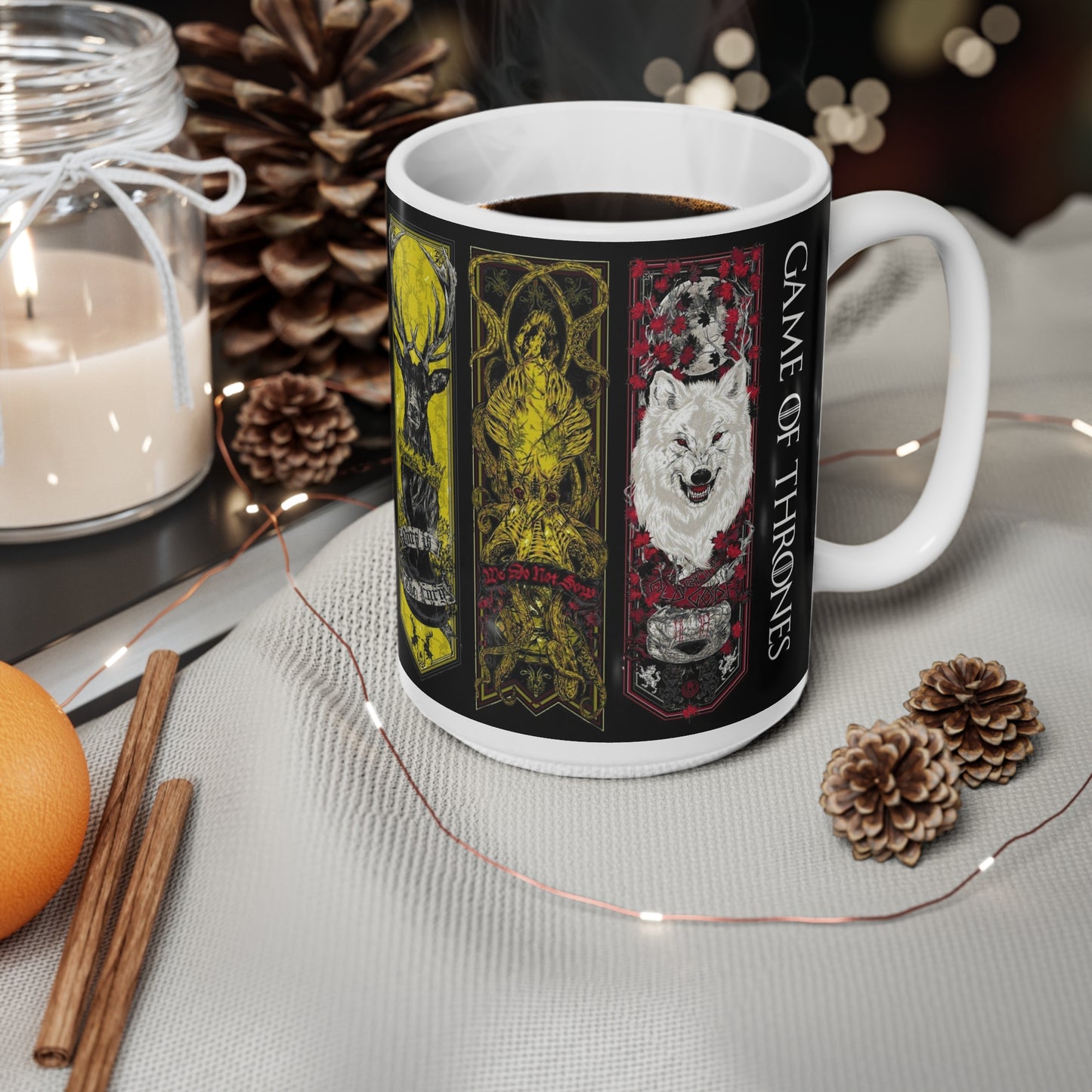 Luxe Animal Art Ceramic Coffee Cups - 11oz & 15oz - Perfect for Nature Lovers