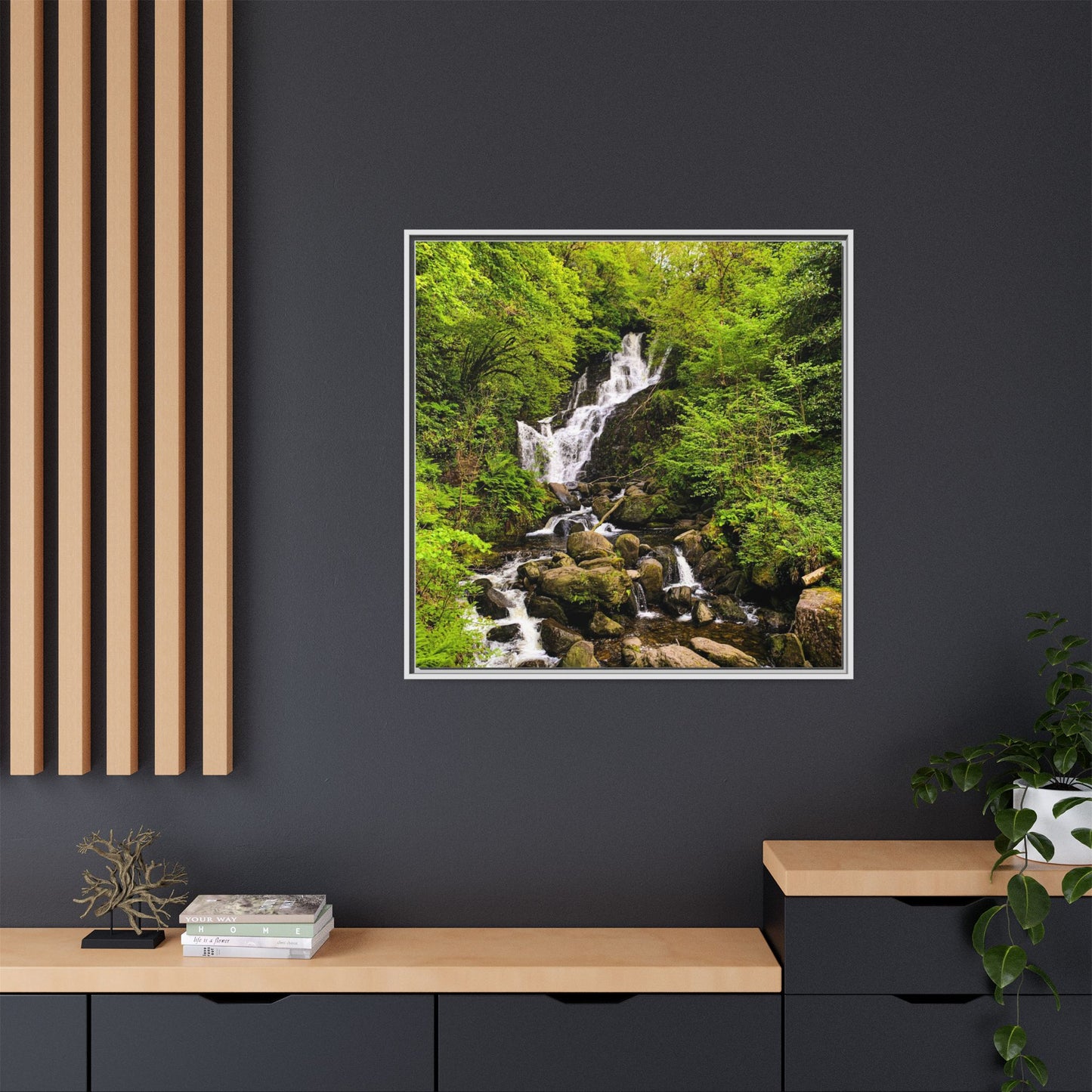 Torc Waterfall Matte Canvas, Framed (Multi-color)