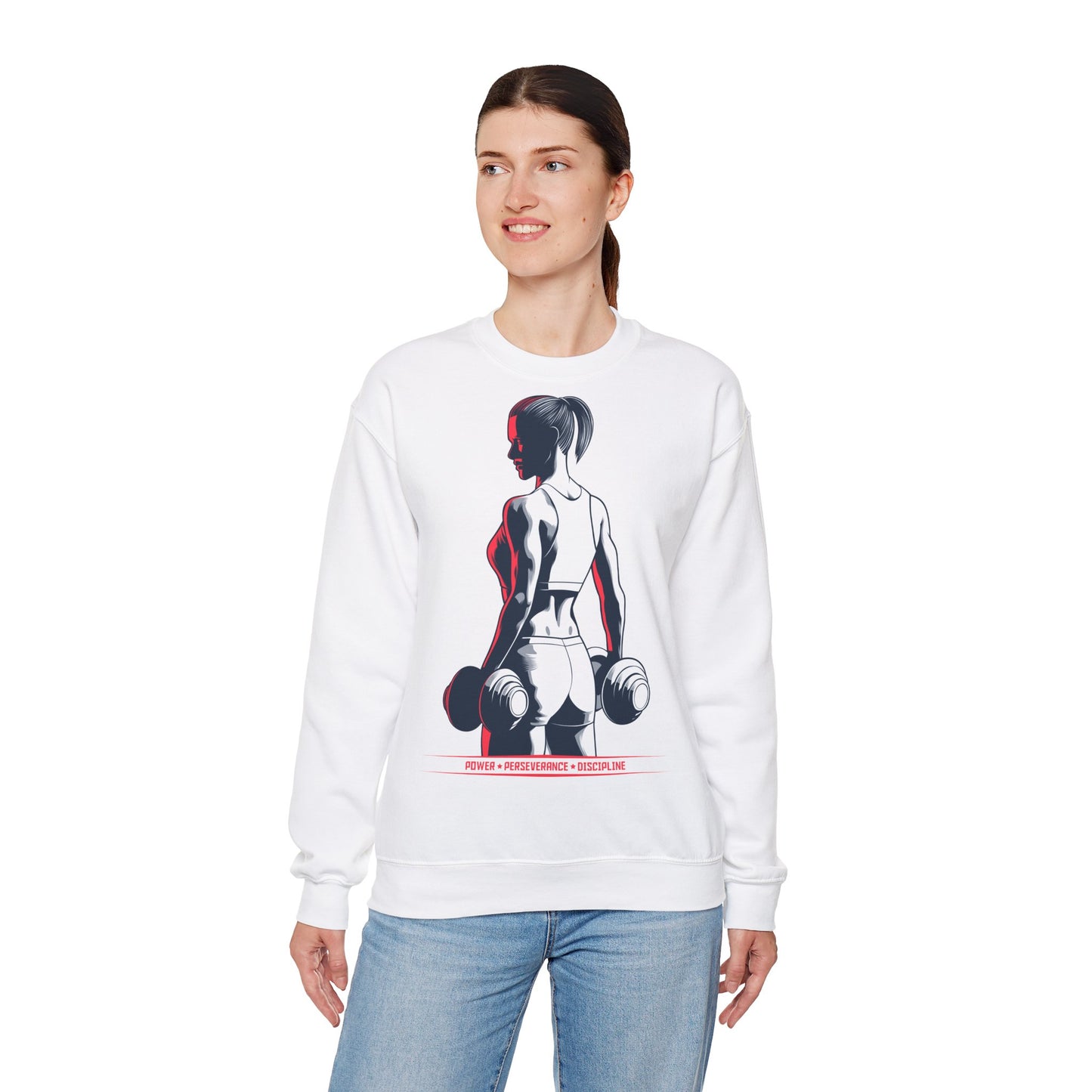 Power & Perseverance Unisex Heavy Blend™ Crewneck Sweatshirt - Motivational Fitness Apparel