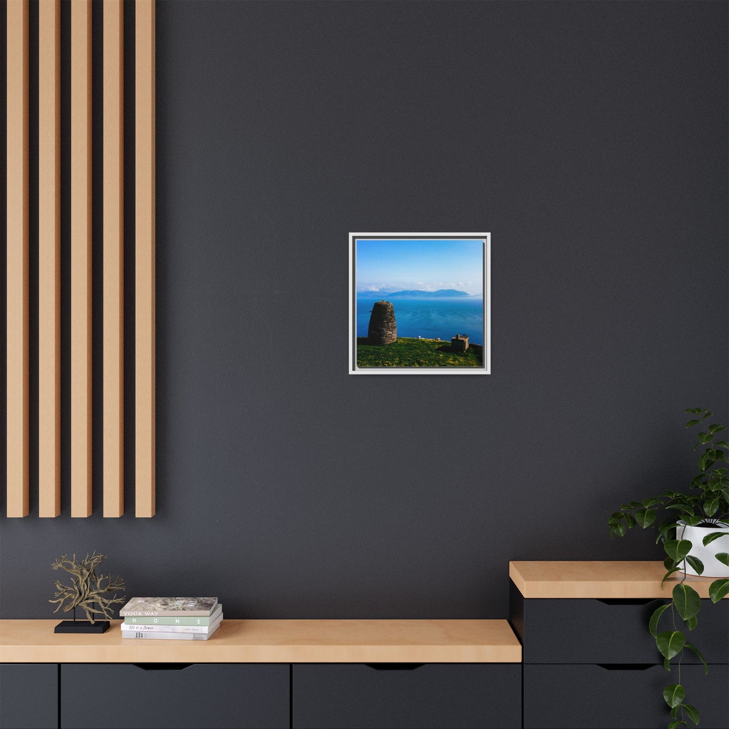 Ask Tower Matte Canvas, Framed (Multi-color)