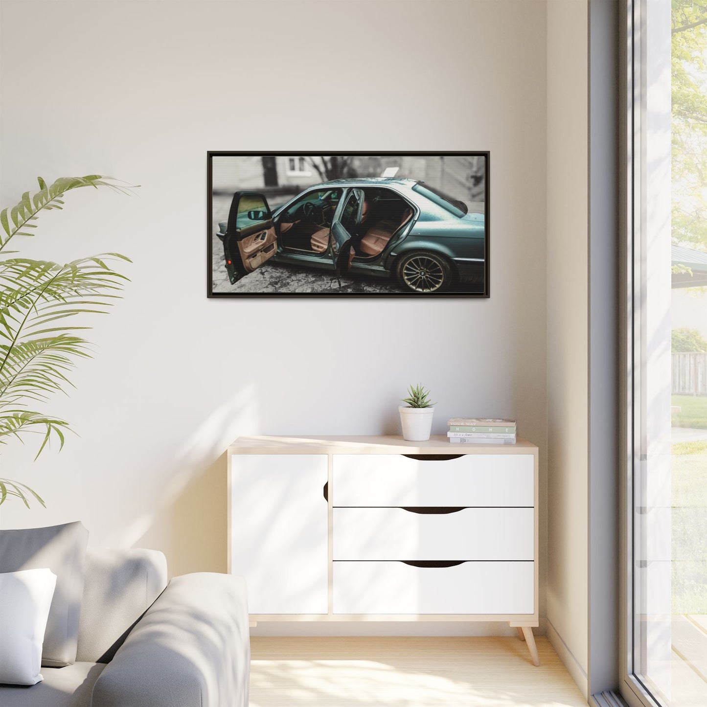 BMW 7 Matte Canvas, Framed (Multi-color)