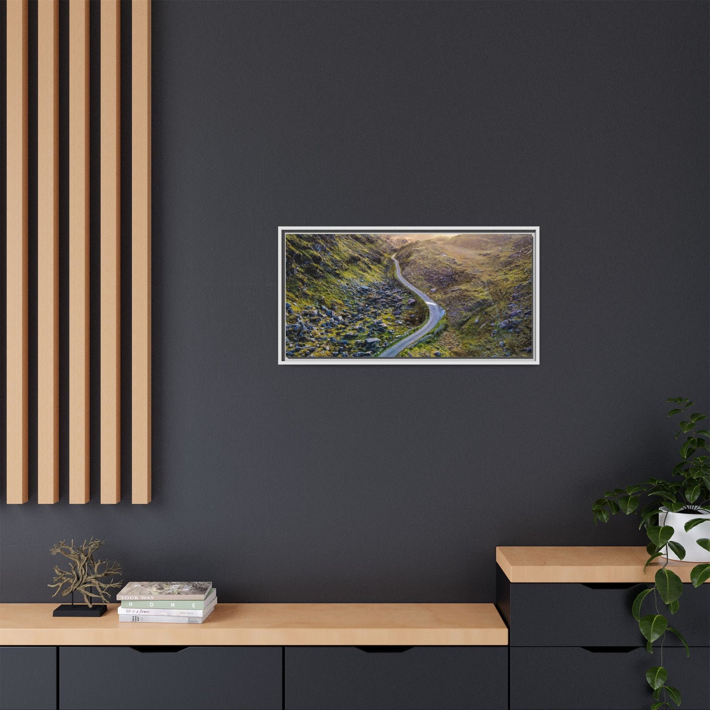 Valley Road Matte Canvas, Framed (Multi-color)