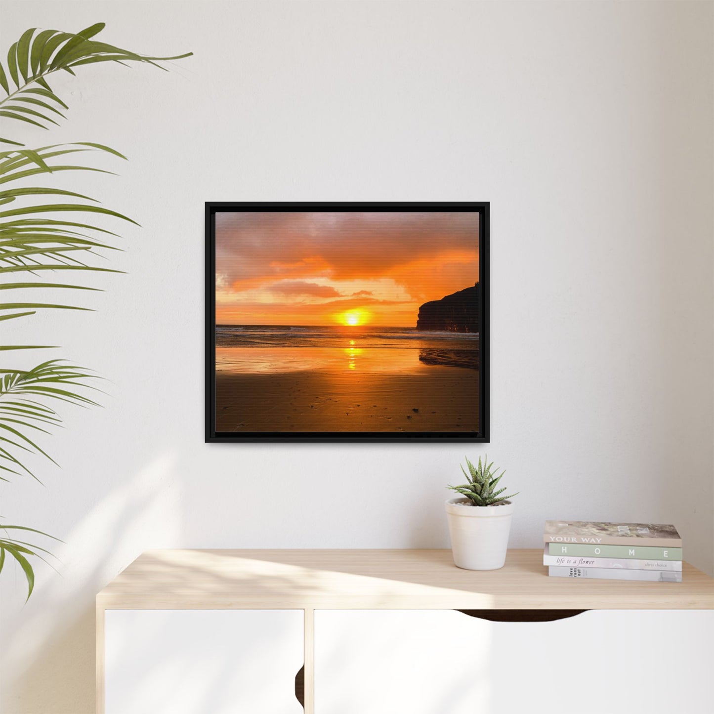 Sunset in Ballybunion Matte Canvas, Framed (Multi-color)