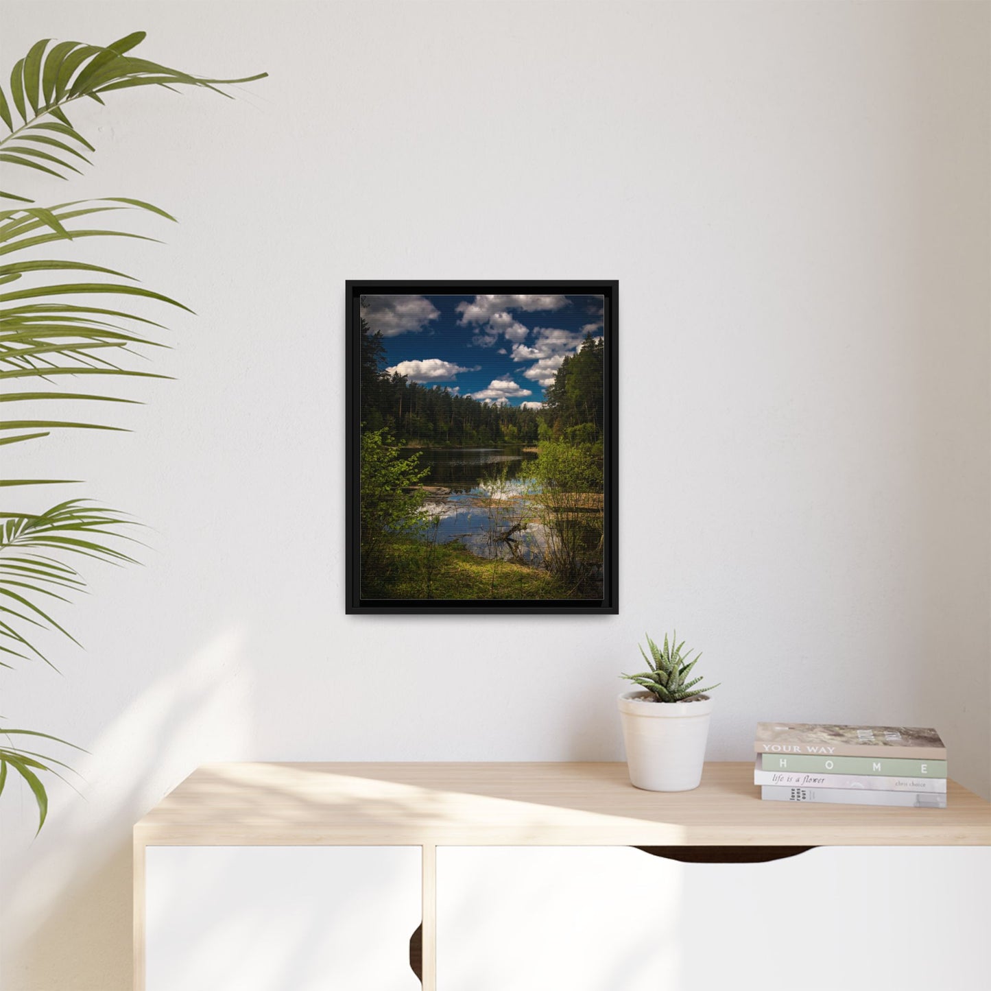 Vilnius Lake Matte Canvas, Framed (Multi-color)