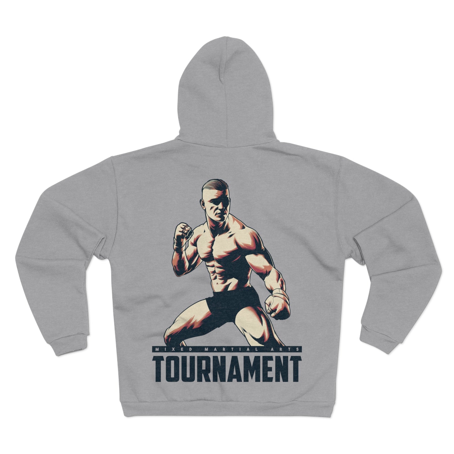 Unisex Hooded Zip Sweatshirt - Motivational Fighter Design for Fitness Enthusiasts