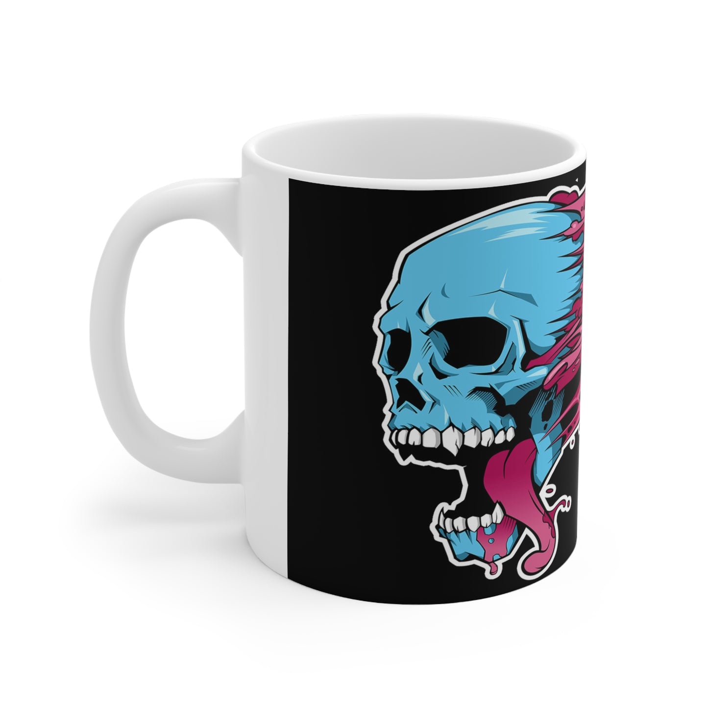 Edgy Skull Design Ceramic Coffee Cups - 11oz & 15oz