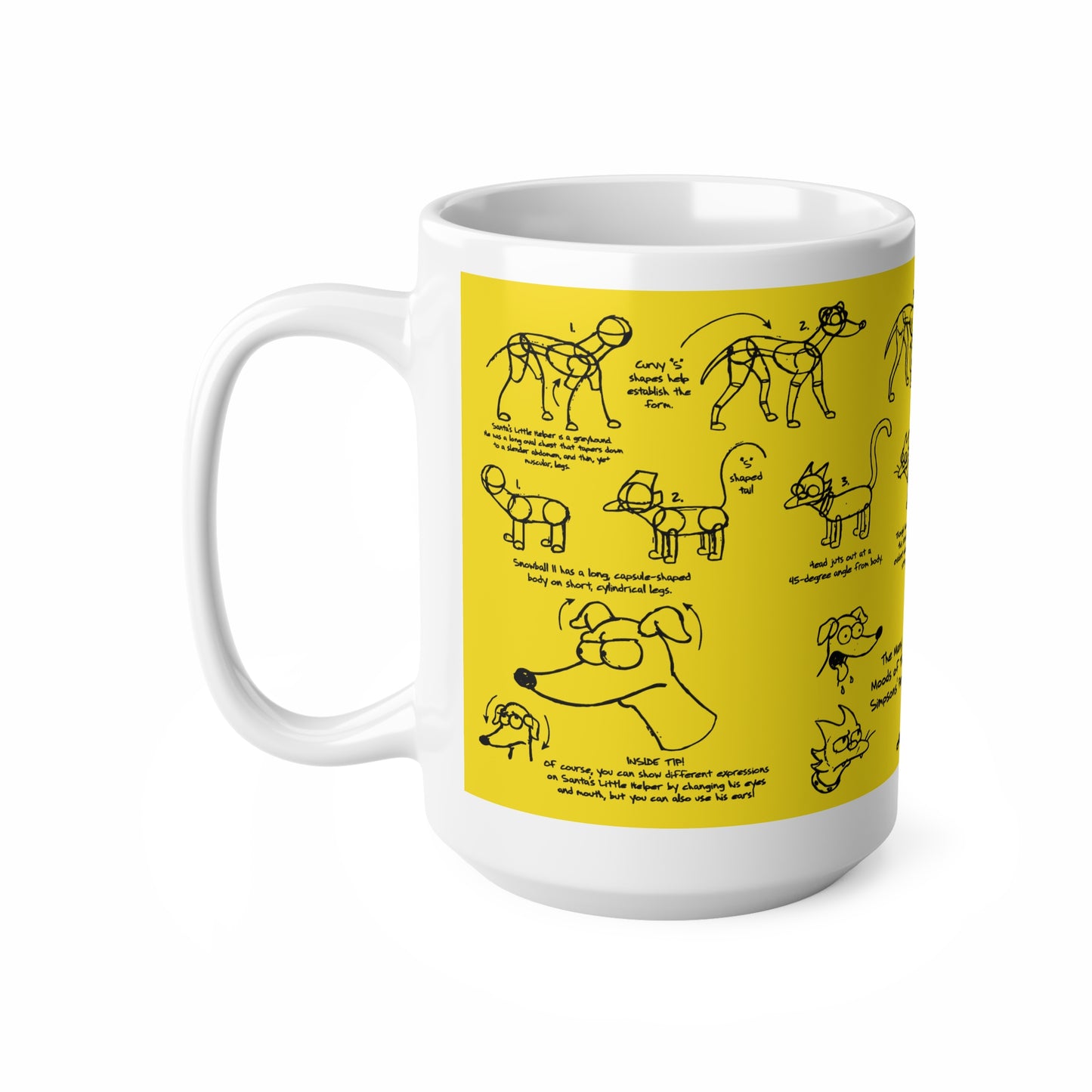 Whimsical Dog-Themed Ceramic Coffee Cups - 11oz & 15oz - Perfect Gift for Pet Lovers!