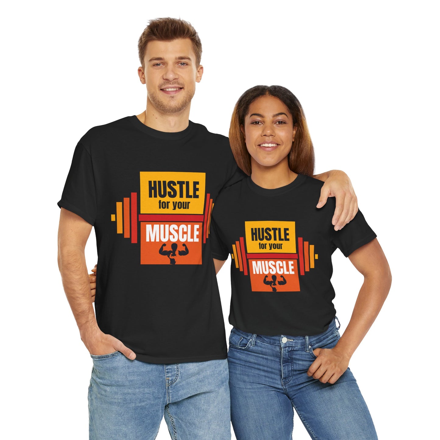 Hustle for Your Muscle Unisex Heavy Cotton Tee | Fitness Motivational T-Shirt