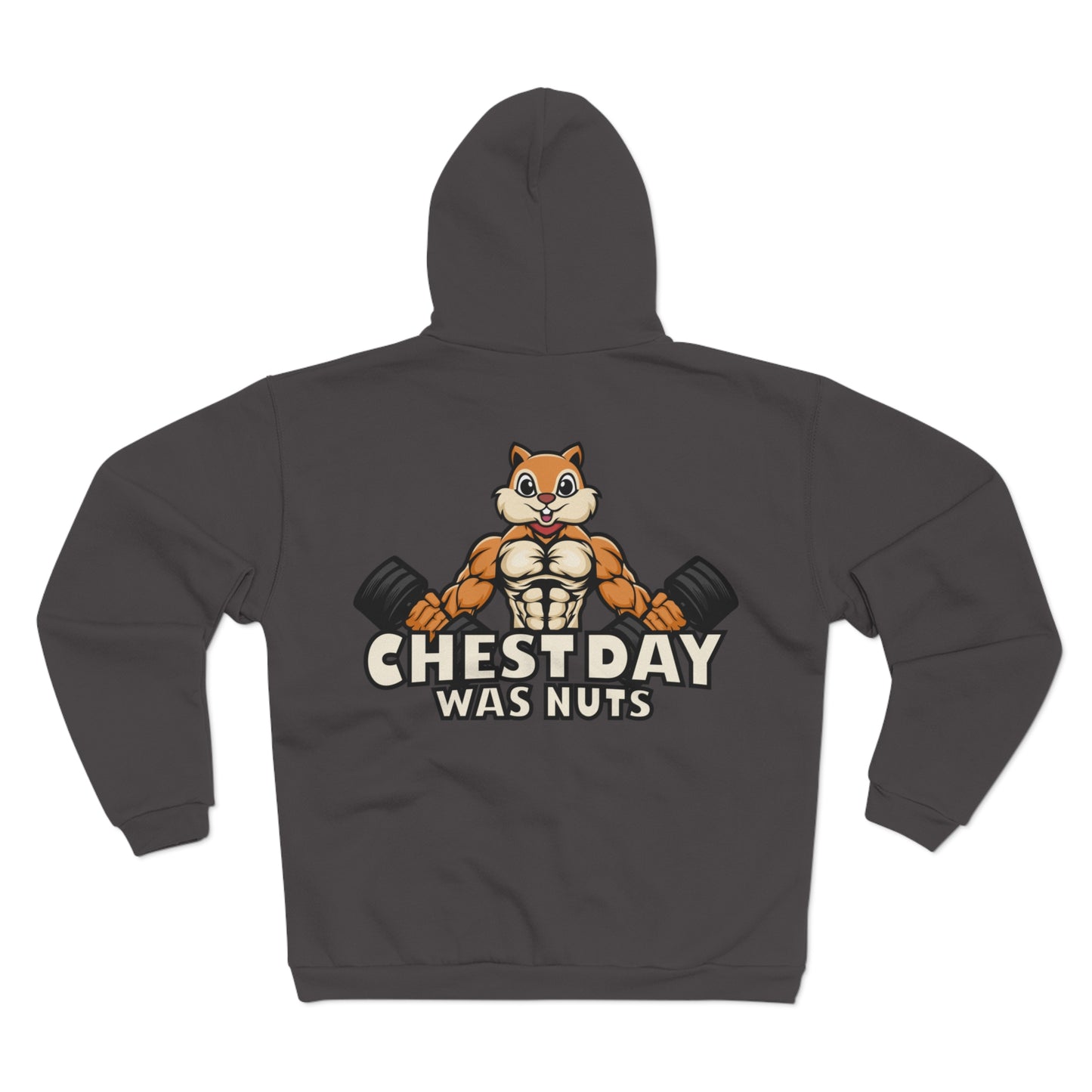 Funny Gym Hoodie - "Chestday Was Nuts" Unisex Hooded Zip Sweatshirt