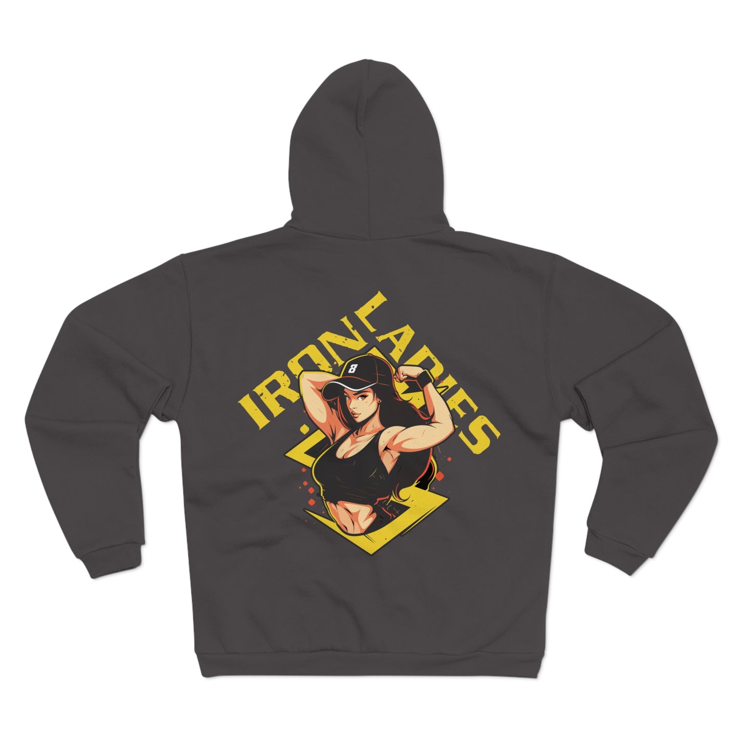 Unisex Hooded Zip Sweatshirt - Iron Ladies Inspirational Design for Fitness Enthusiasts