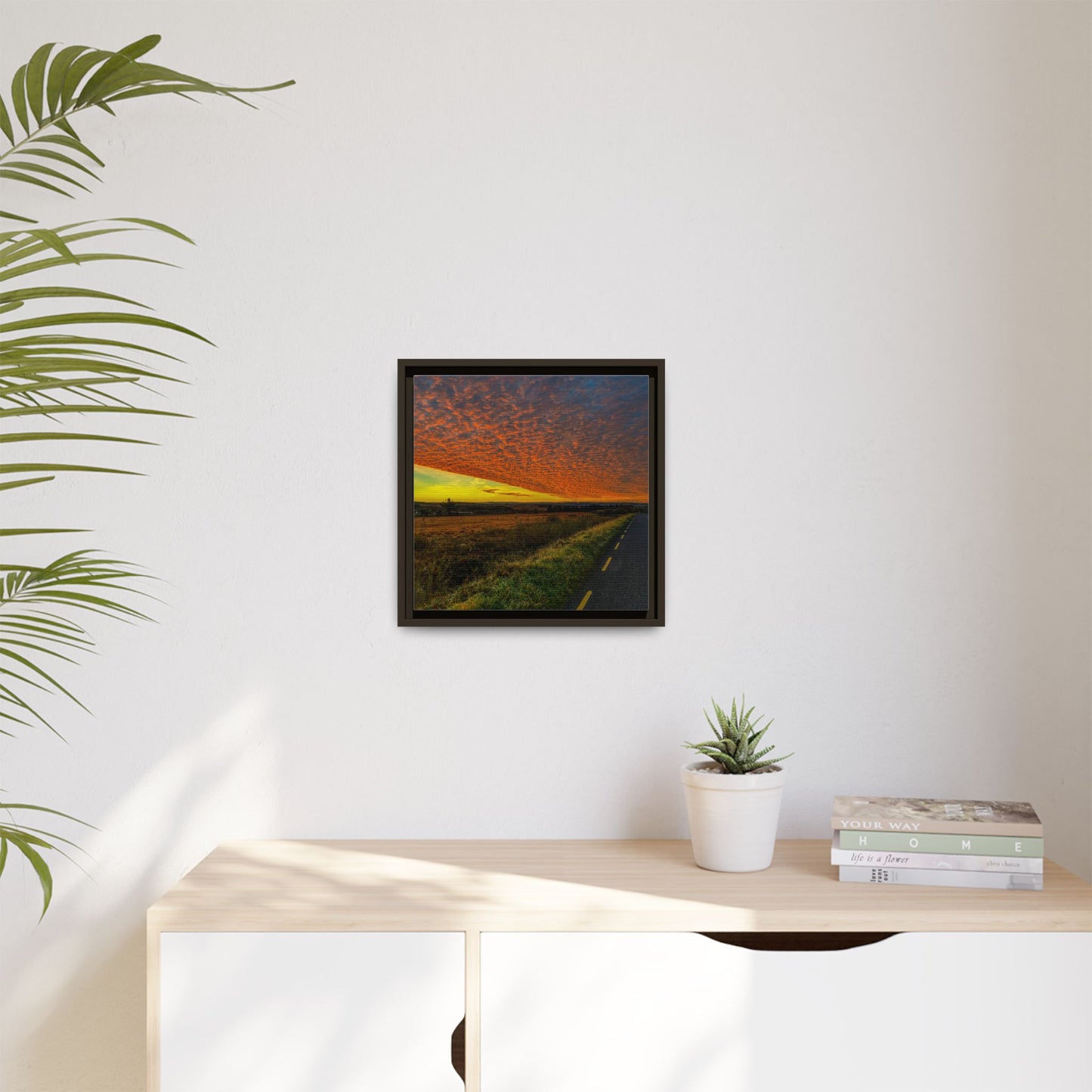 Cloudy Sunset Matte Canvas, Framed (Multi-color)
