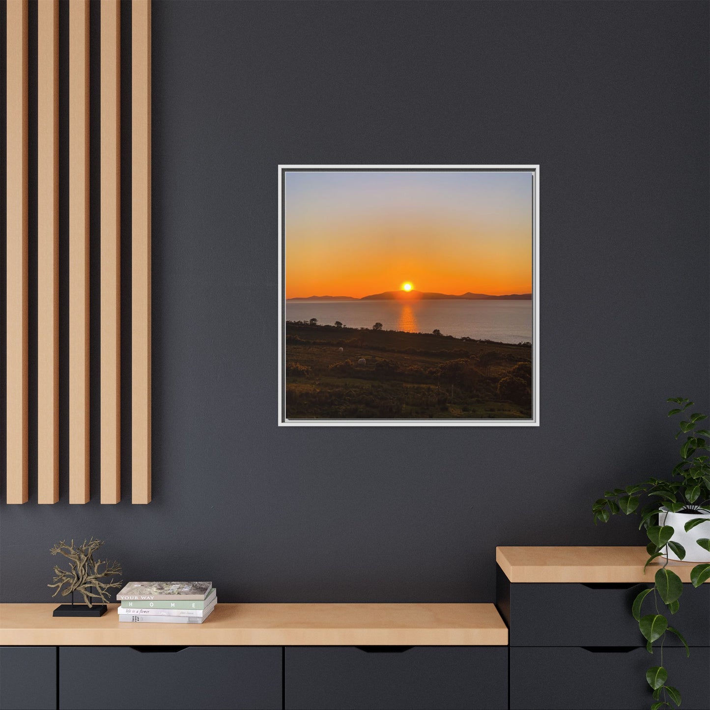 Sunset Ring Of Kerry Matte Canvas, Framed (Multi-color)